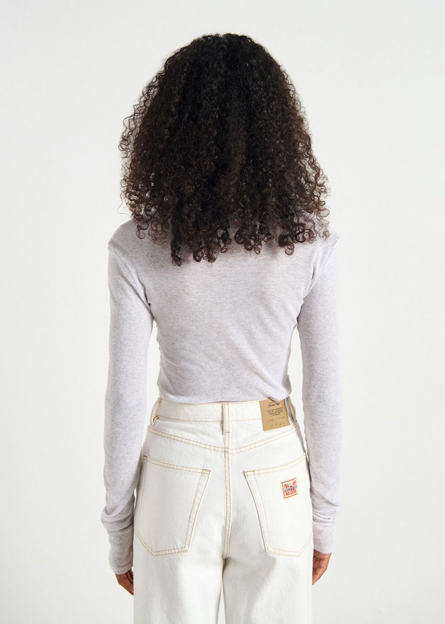 American Vintage Massachusetts Roll Neck T-Shirt - Heather Grey