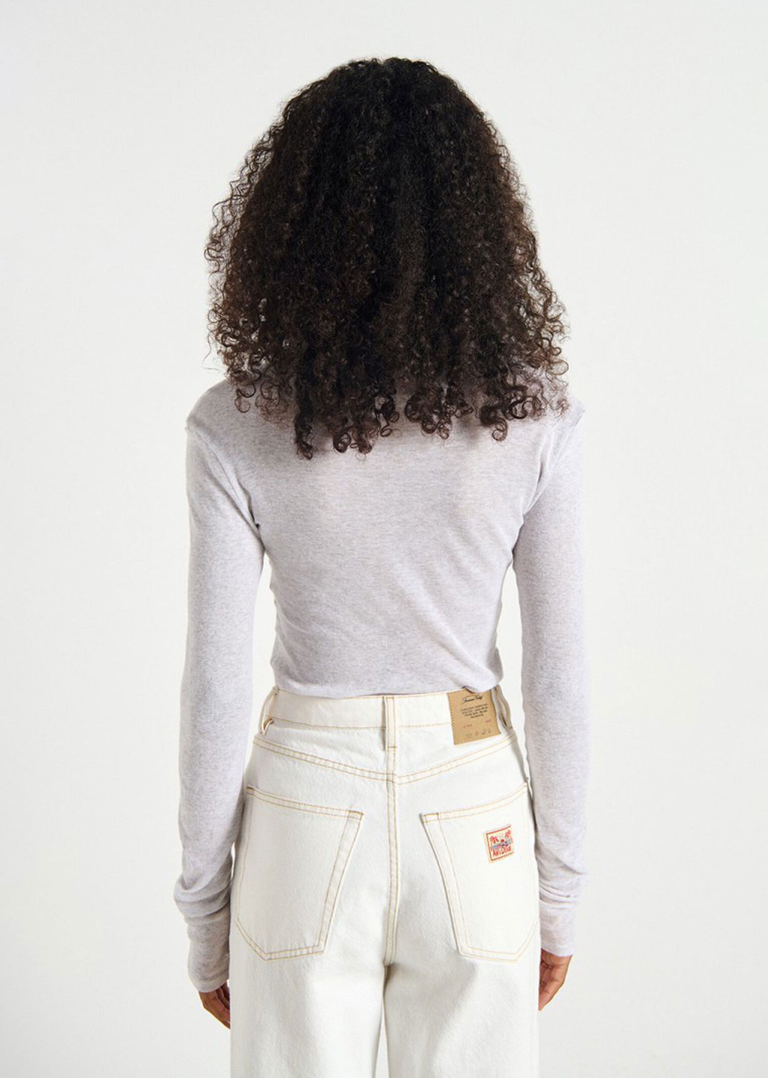 American Vintage Massachusetts Roll Neck T-Shirt - Heather Grey