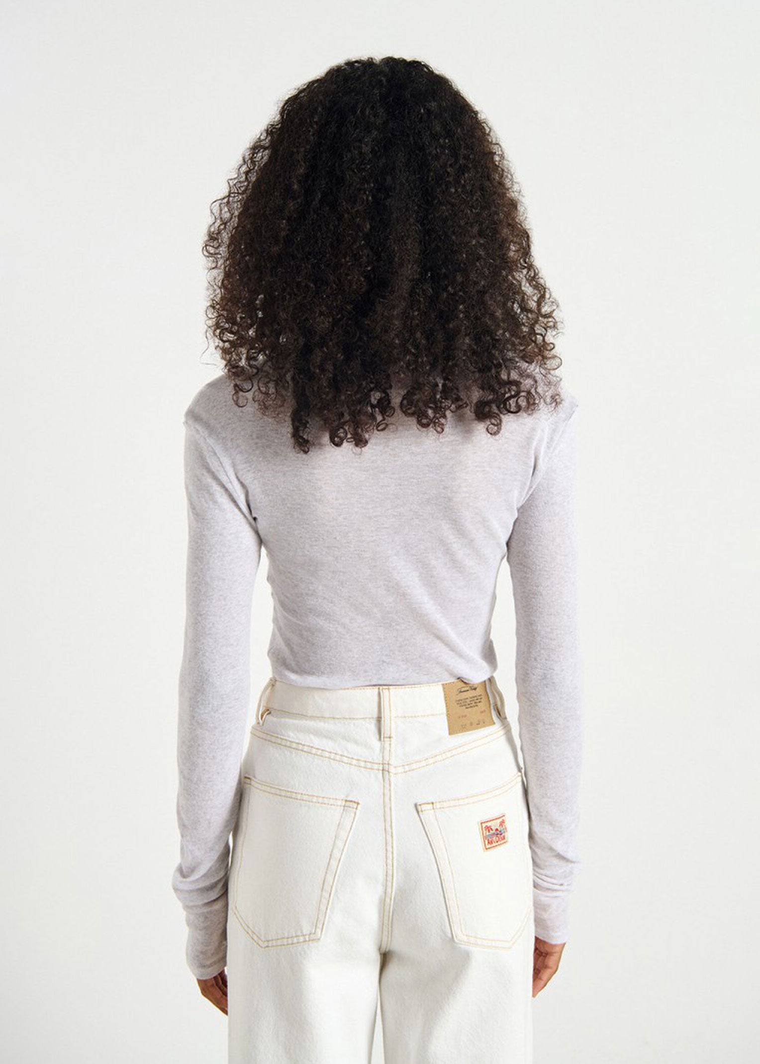 American Vintage Massachusetts Roll Neck T-Shirt - Heather Grey