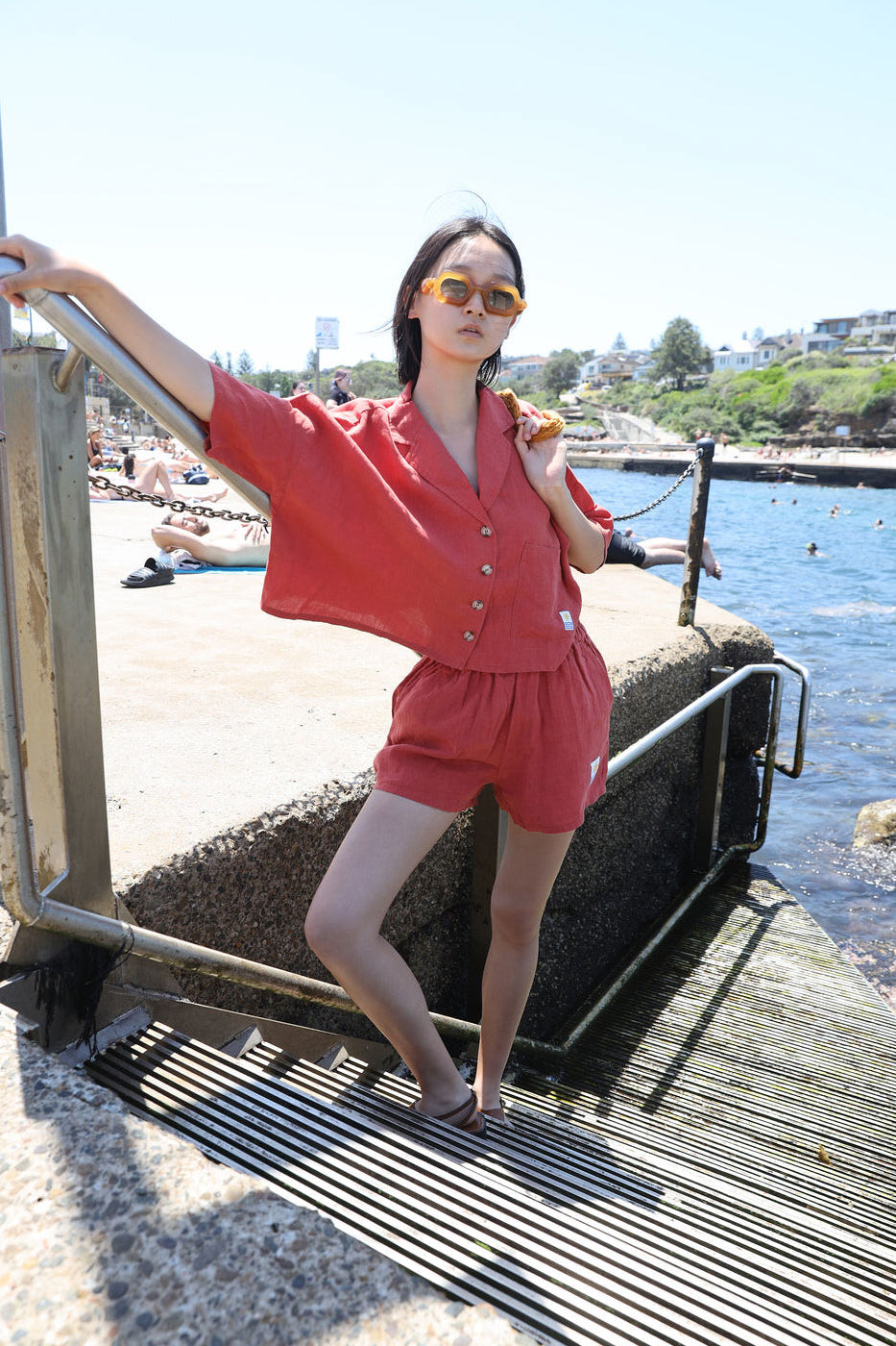 L.F.Markey Maxim Linen Shirt - Paprika