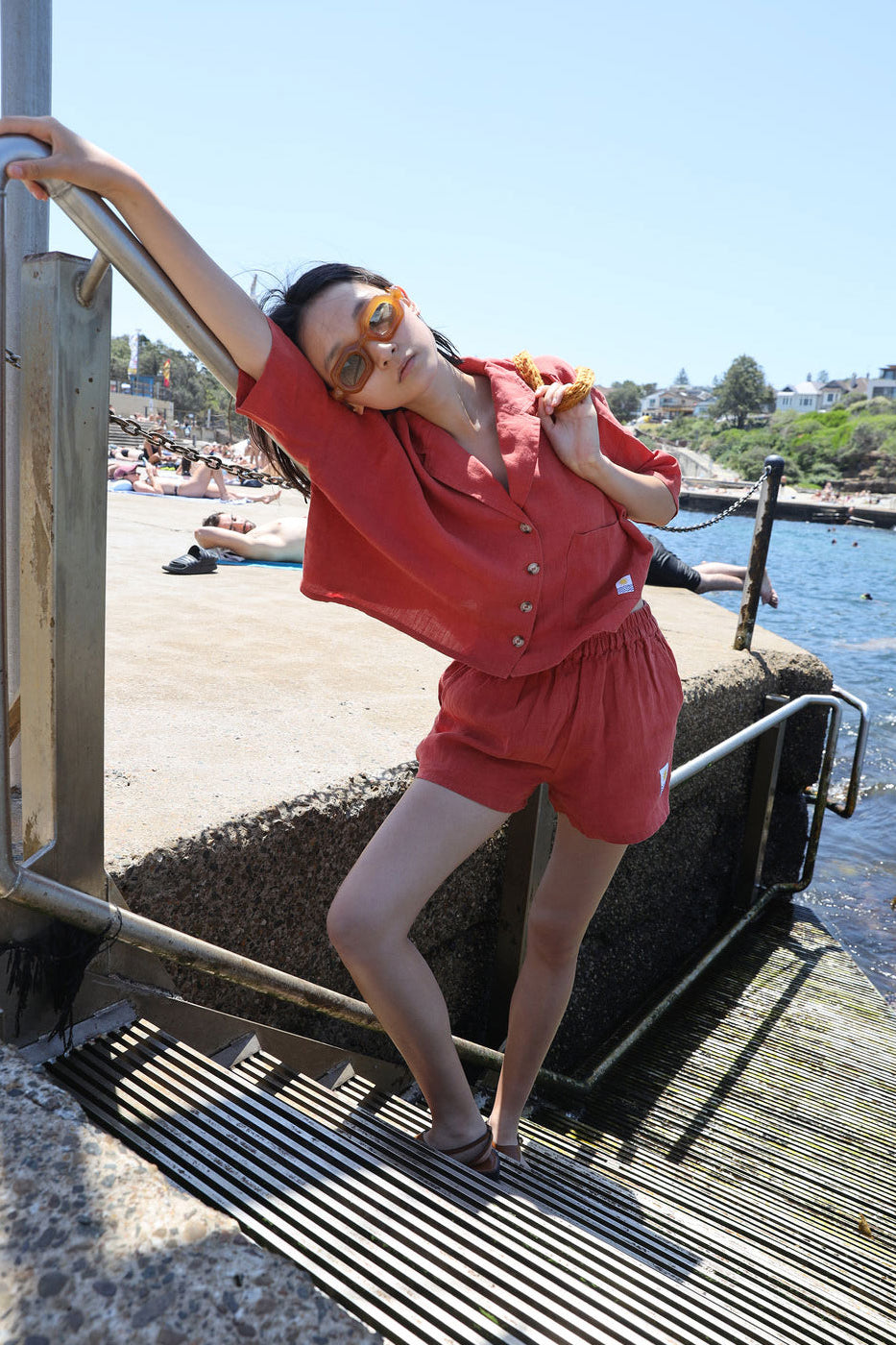 L.F.Markey Maxim Linen Shirt - Paprika