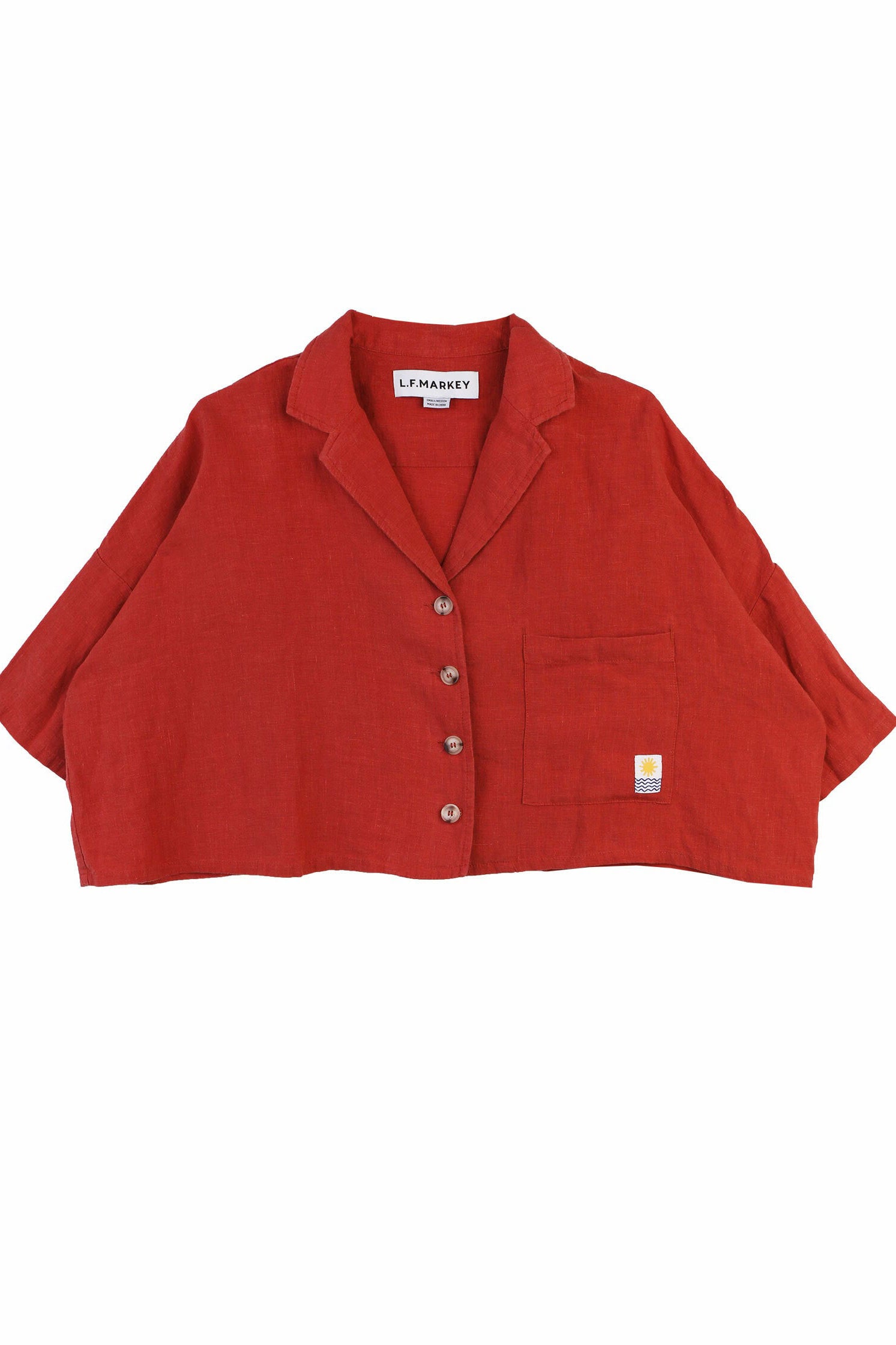 L.F.Markey Maxim Linen Shirt - Paprika