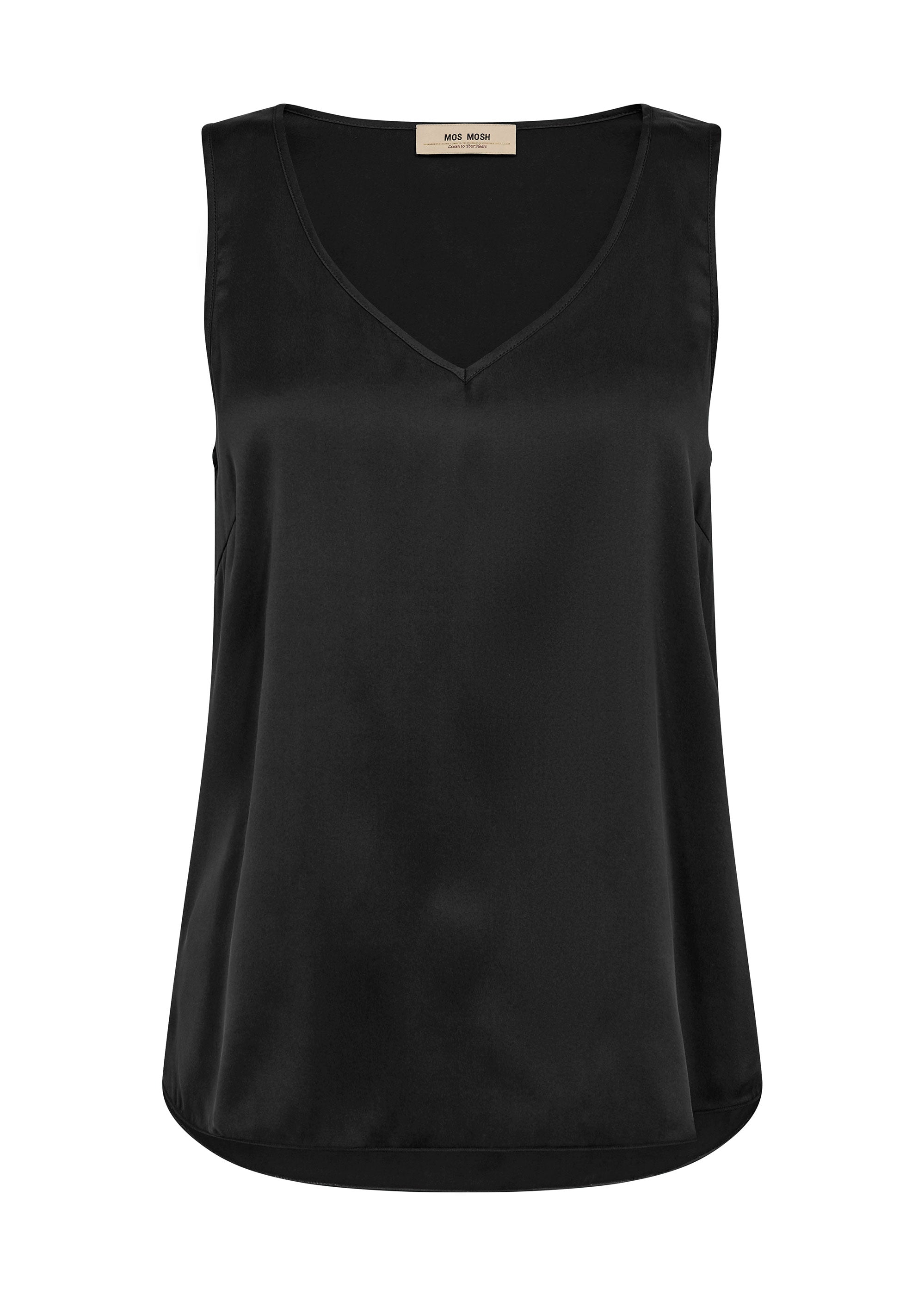 MOS MOSH MMAstrid V-Neck Silk Tank Top - Black