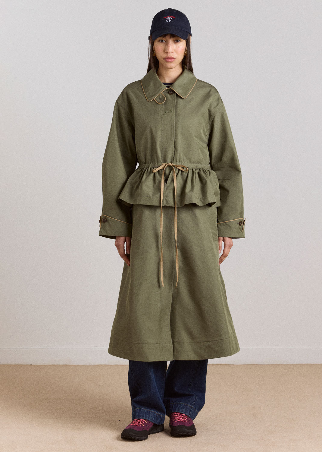 Damson Madder Myrtle Trench - Khaki
