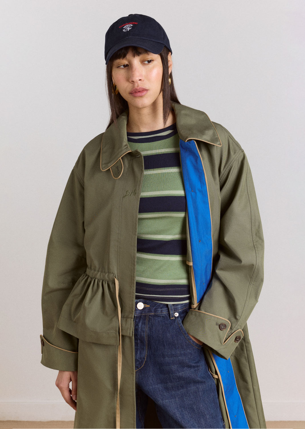 Damson Madder Myrtle Trench - Khaki
