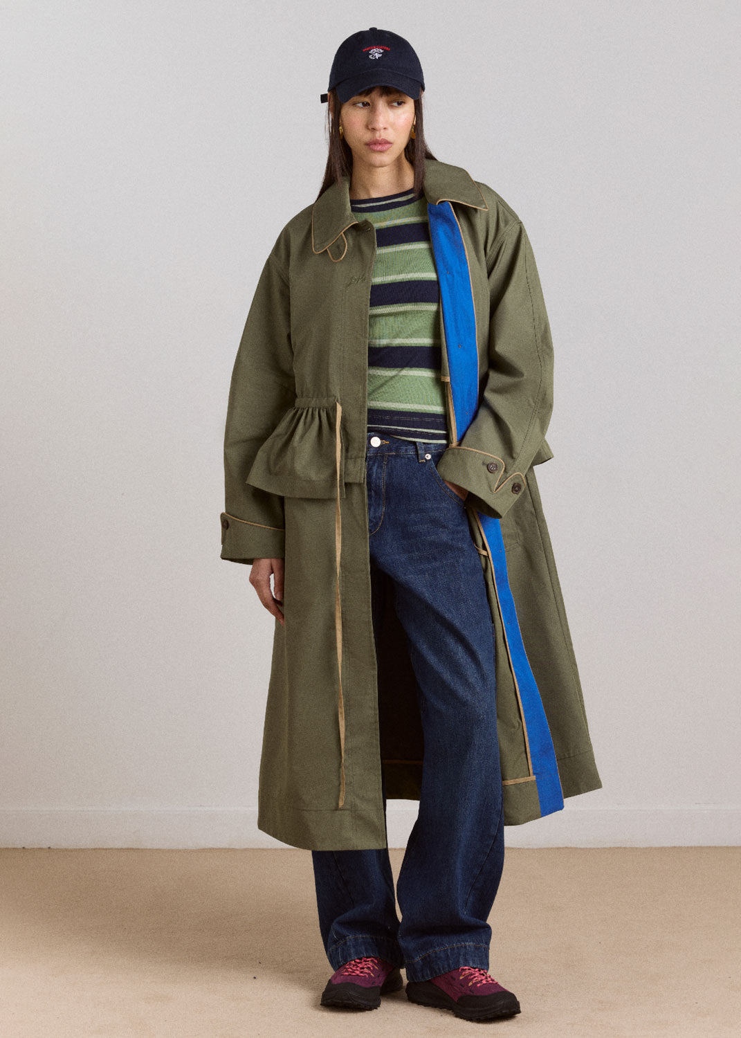 Damson Madder Myrtle Trench - Khaki