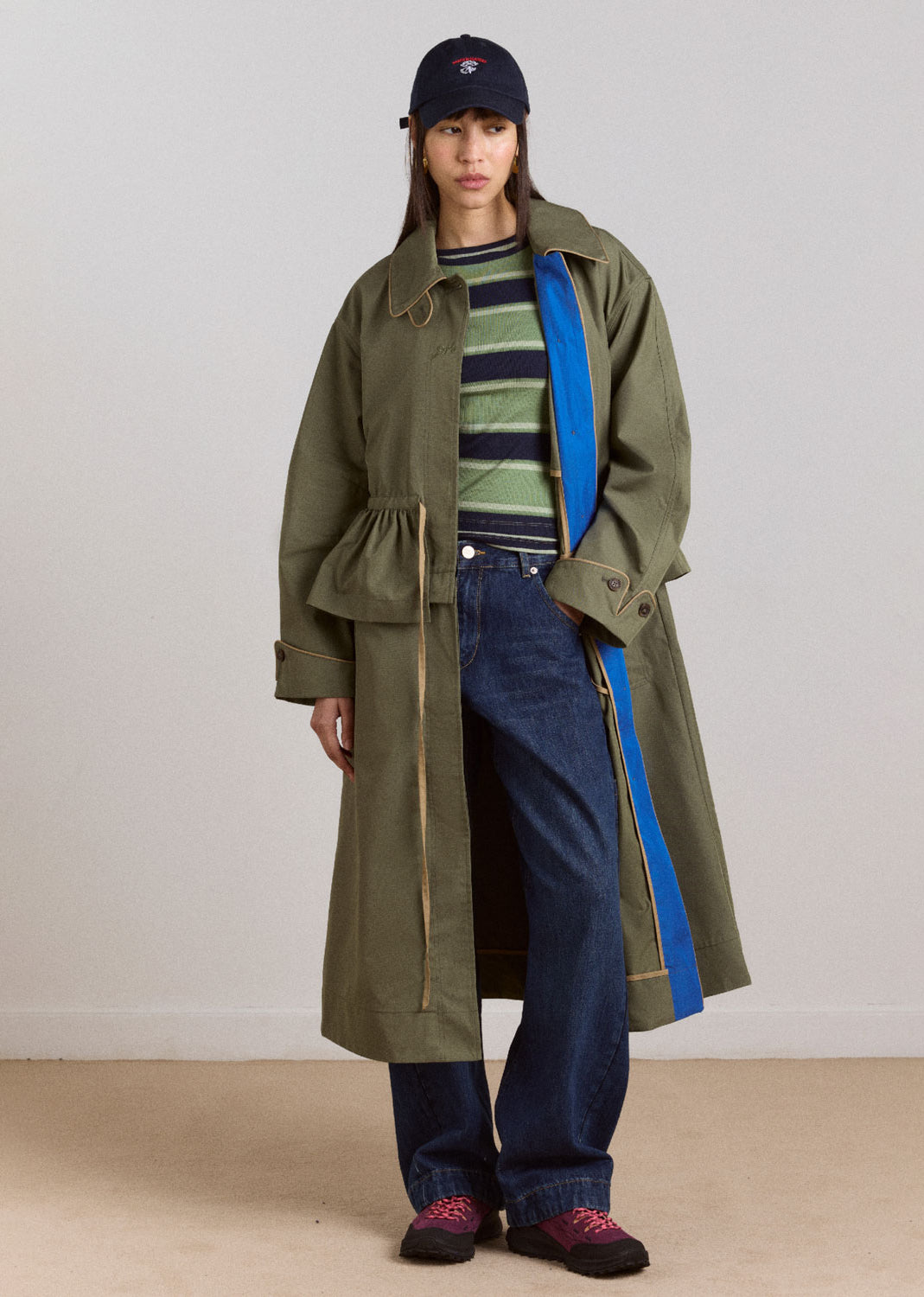 Damson Madder Myrtle Trench - Khaki