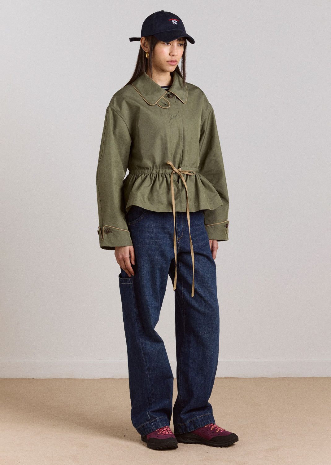 Damson Madder Myrtle Trench - Khaki