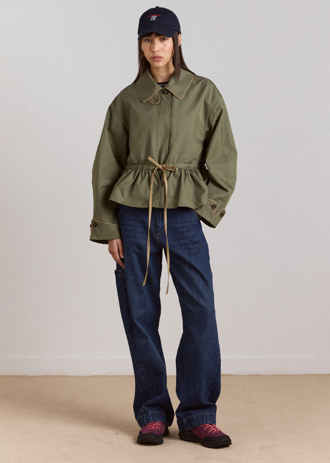 Damson Madder Myrtle Trench - Khaki