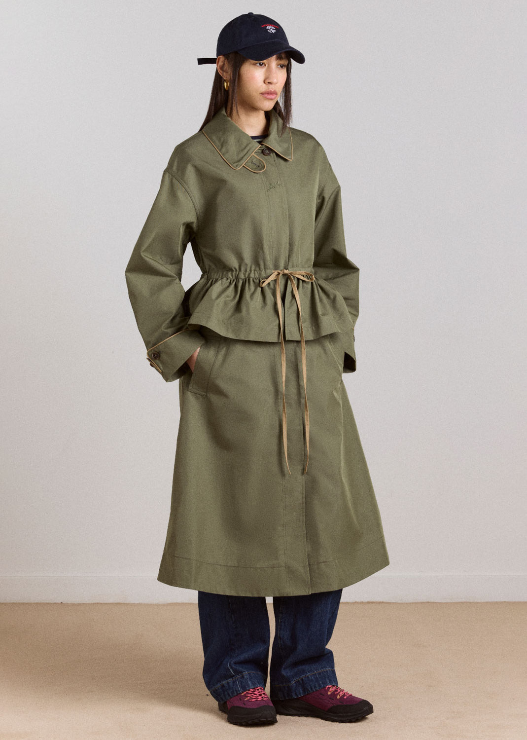 Damson Madder Myrtle Trench - Khaki