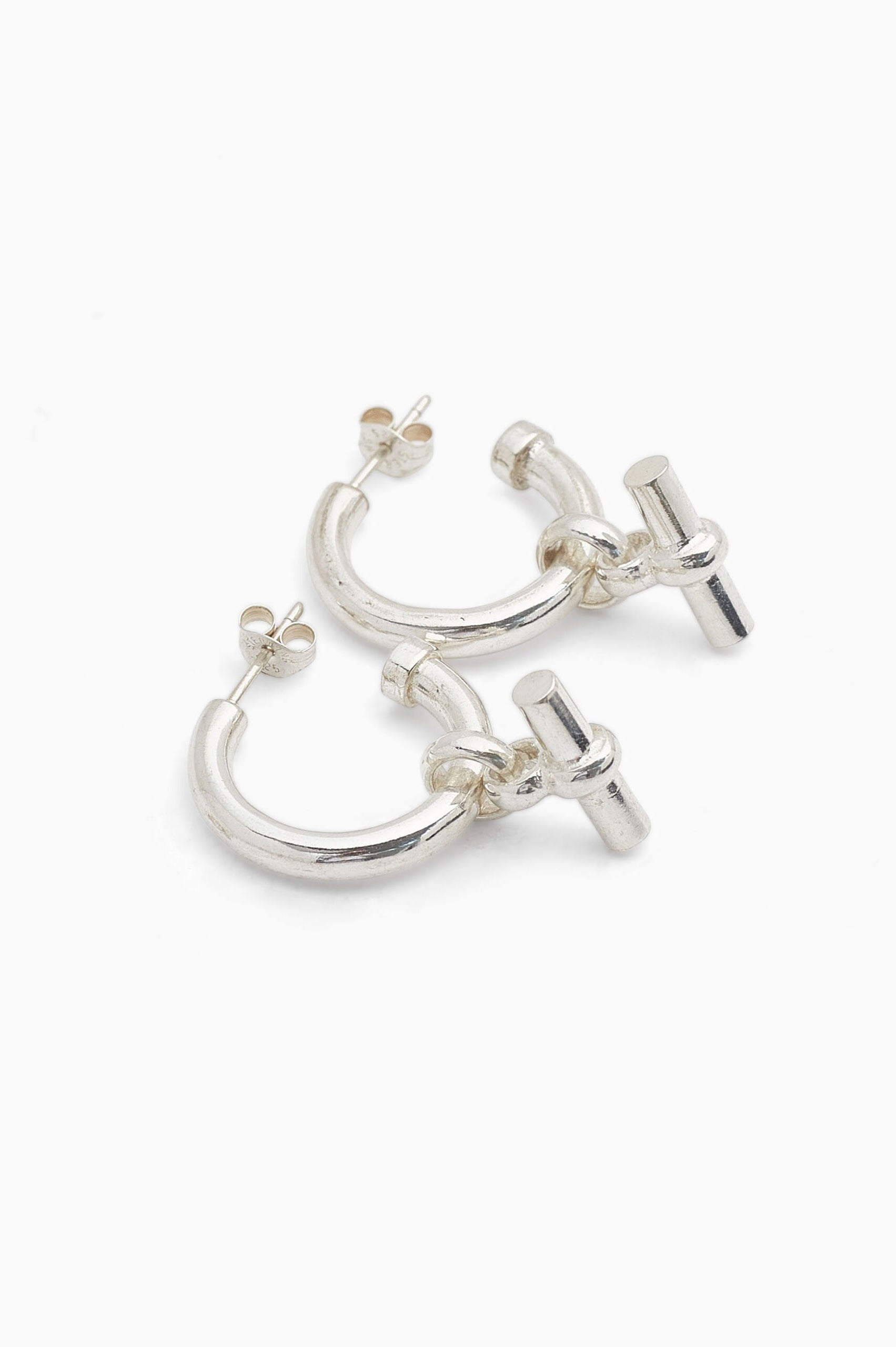 Tilly Sveaas Small Silver T-Bar Earrings