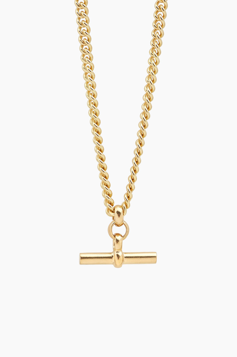 Tilly Sveaas Gold T-Bar Curb Link Necklace - 40cm
