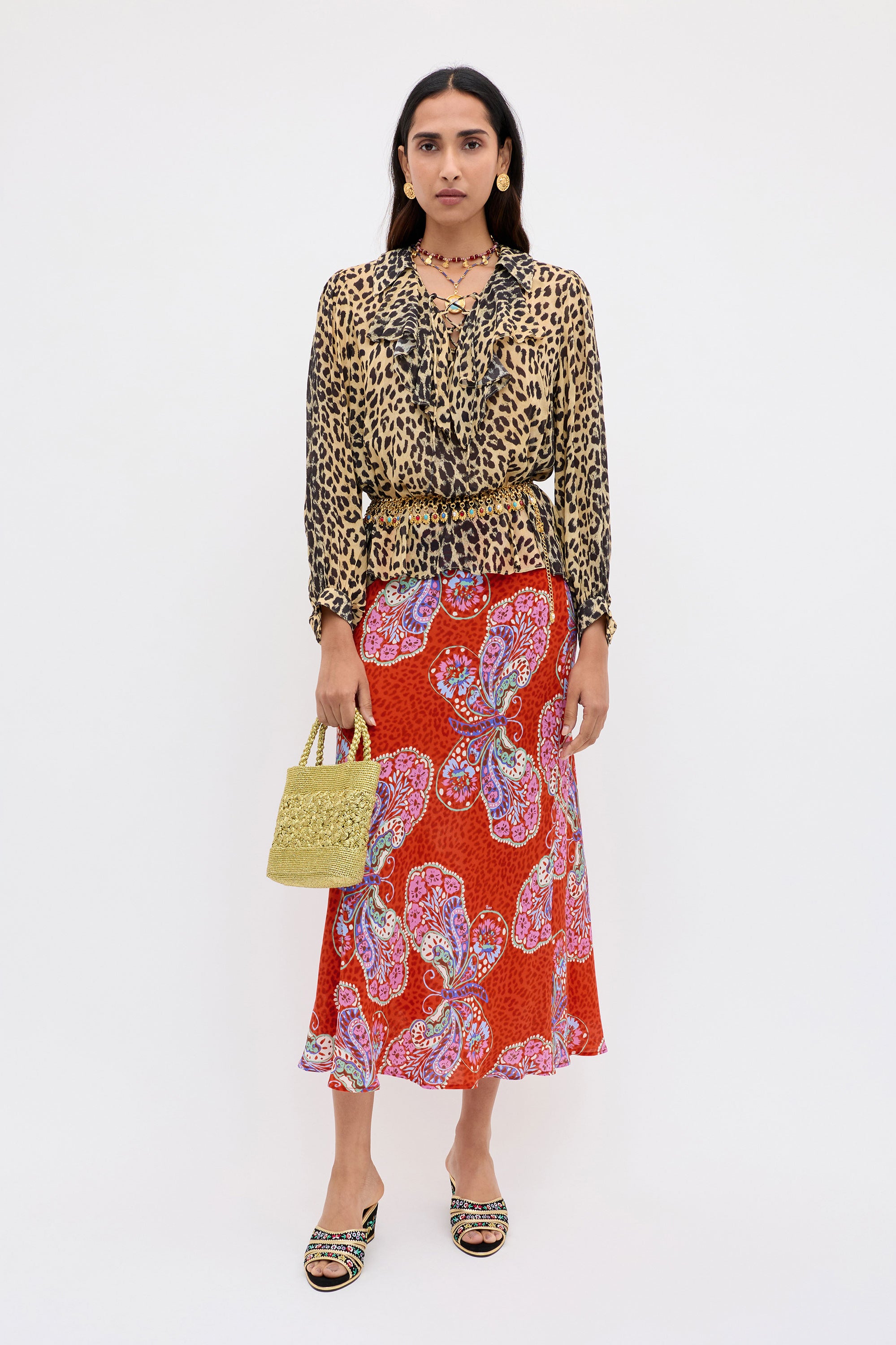 Rixo Milia Top - Nina Leopard Brown