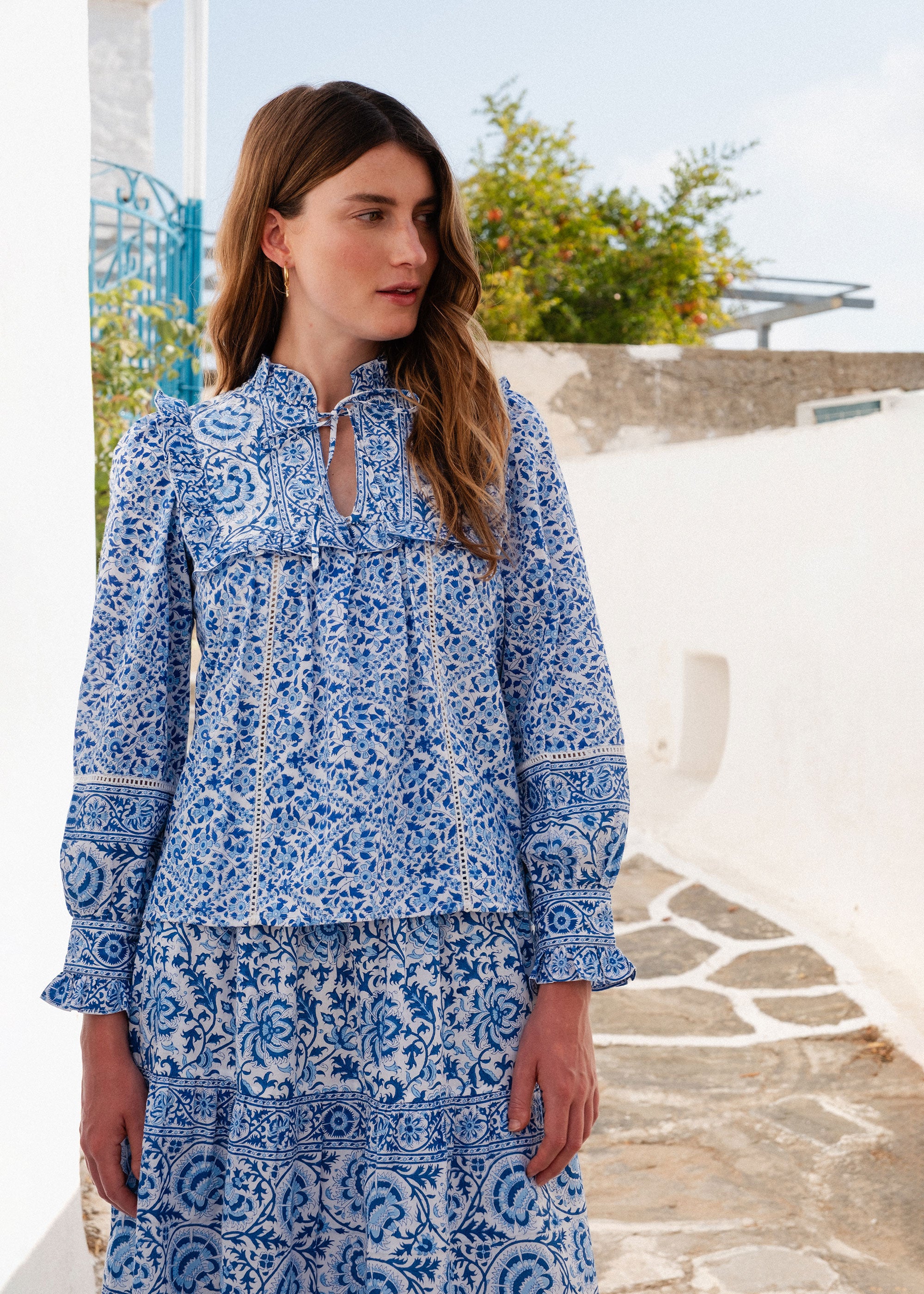 Pink City Prints Azure Nettie Blouse