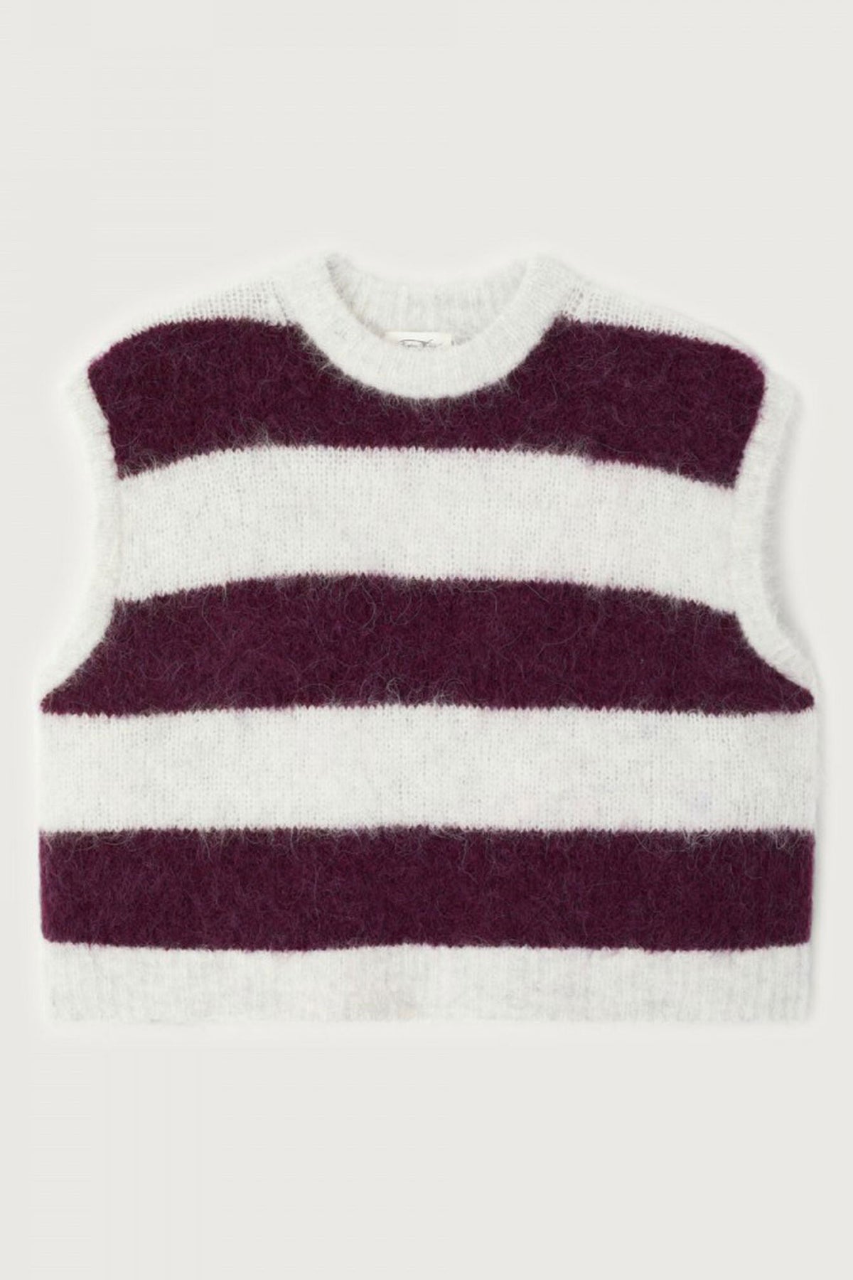 American Vintage Niby Sleeveless Sweater - Cranberry Stripes