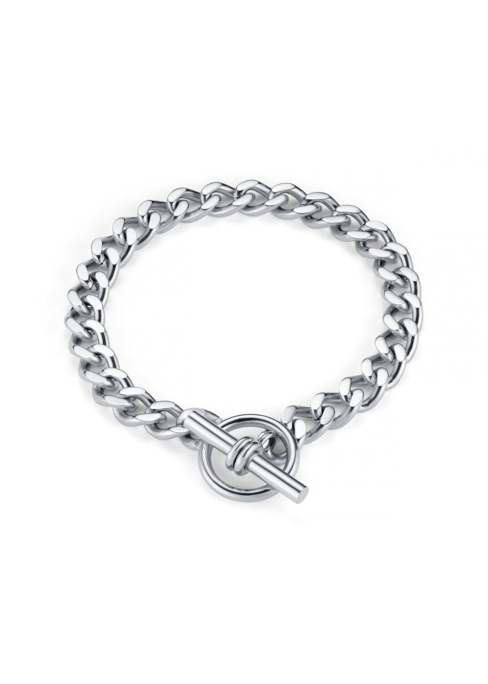 Orelia LUXE Flat Curb T-Bar Bracelet - Silver