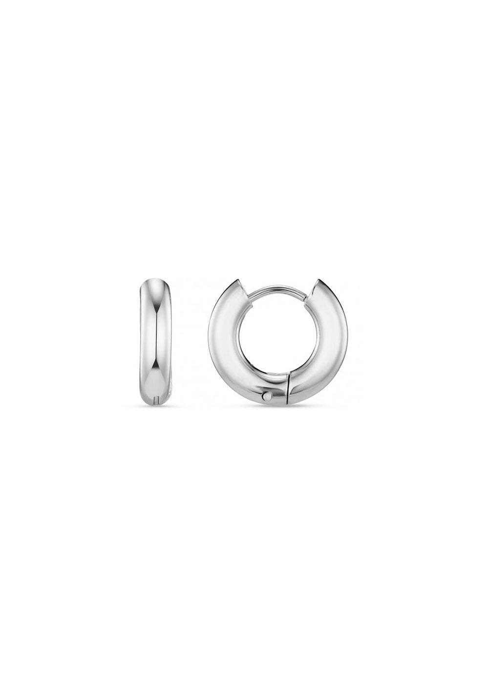 Orelia LUXE Chubby Small Hoop Earrings - Silver