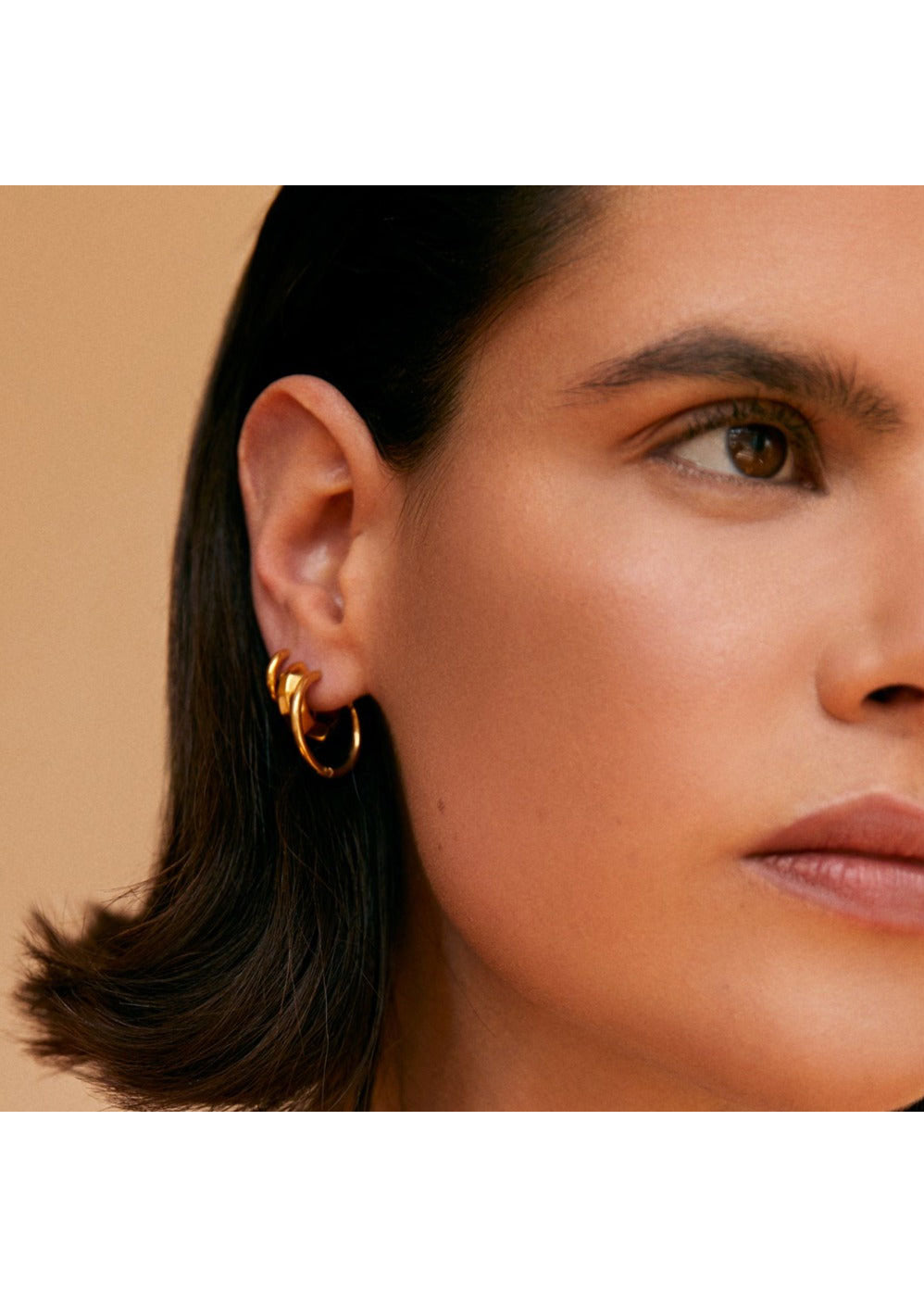 Orelia LUXE Mid-Size Hoop Earrings - Gold