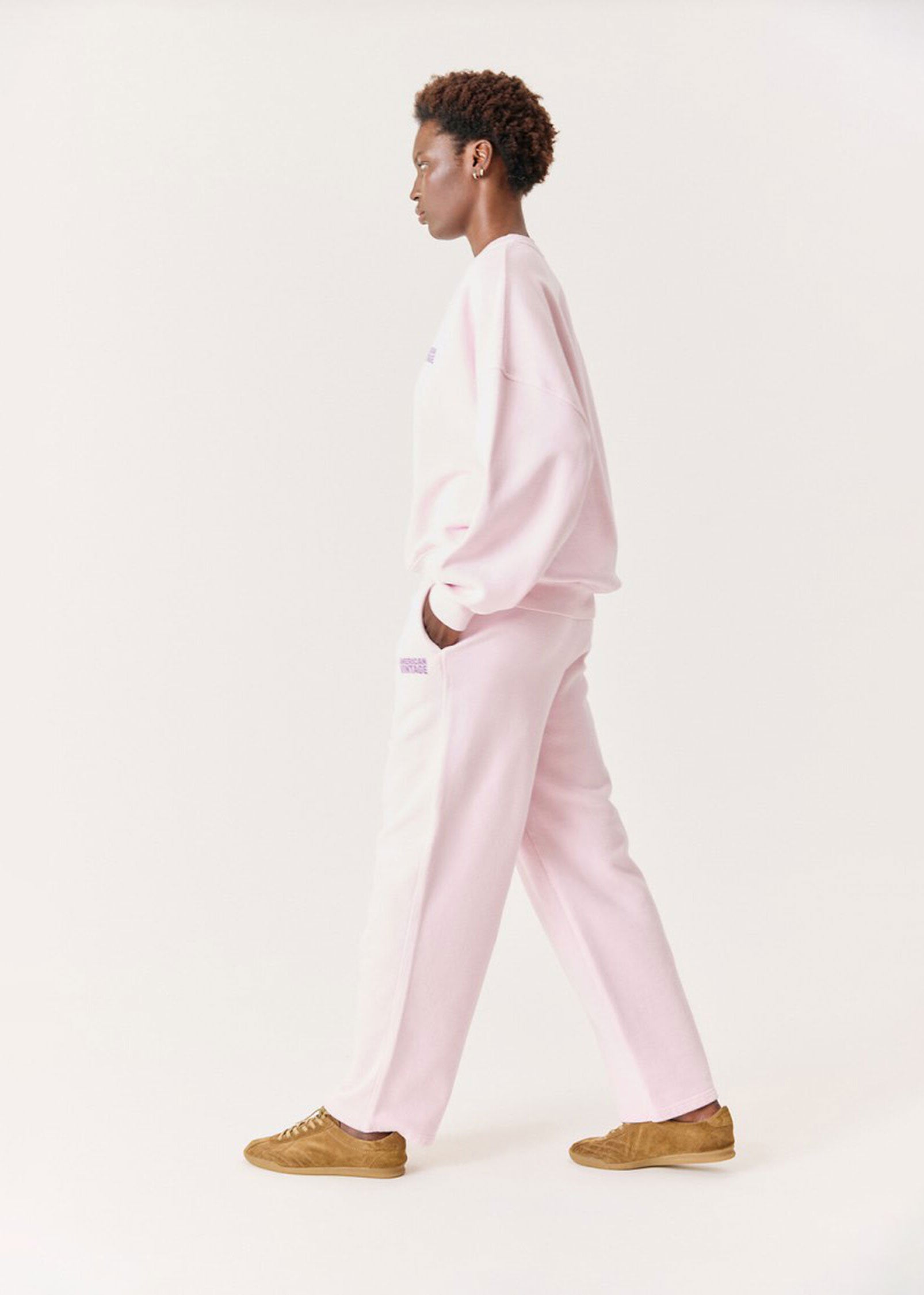 American Vintage Plizzy Joggers - Vintage Petal