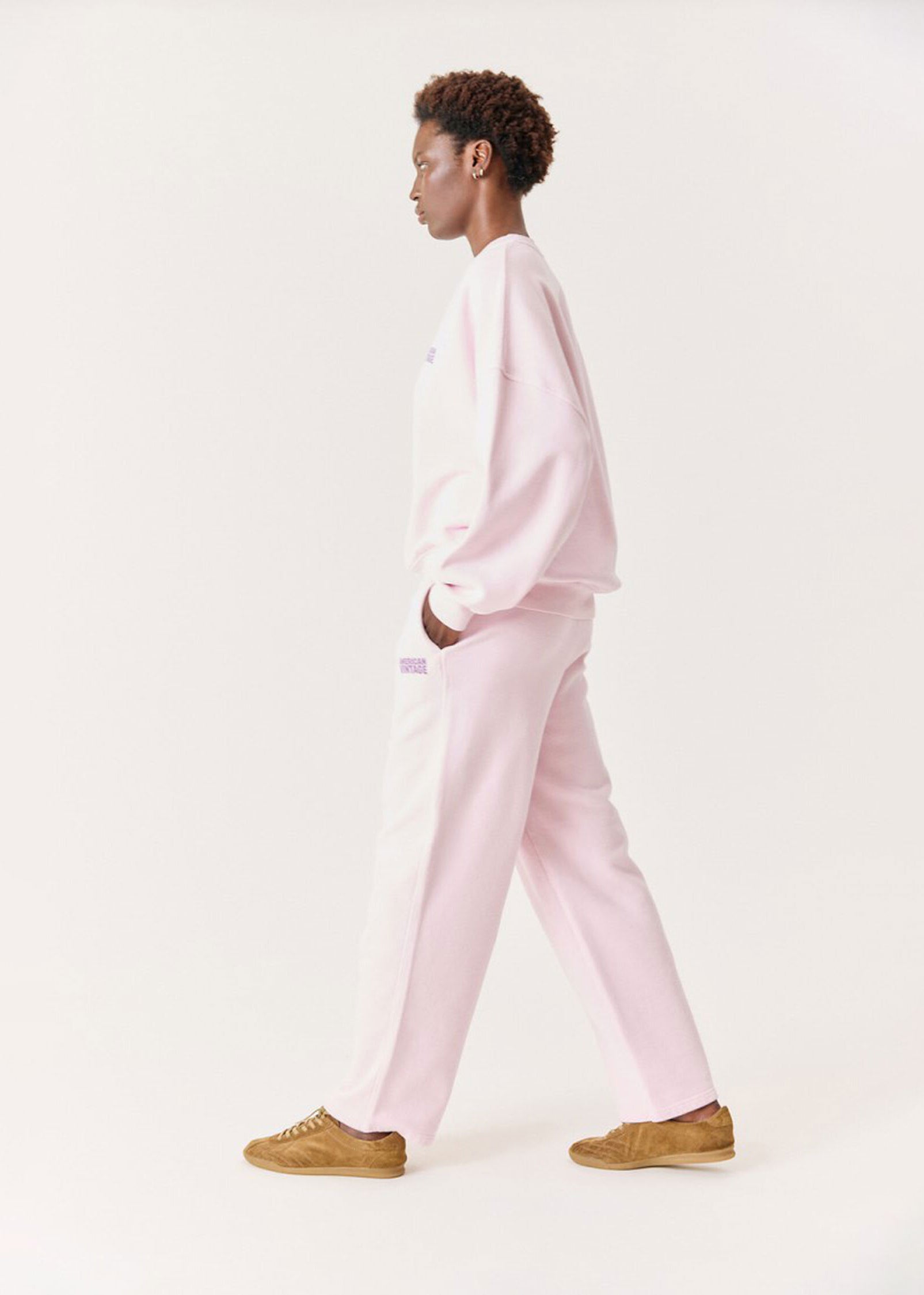 American Vintage Plizzy Joggers - Vintage Petal