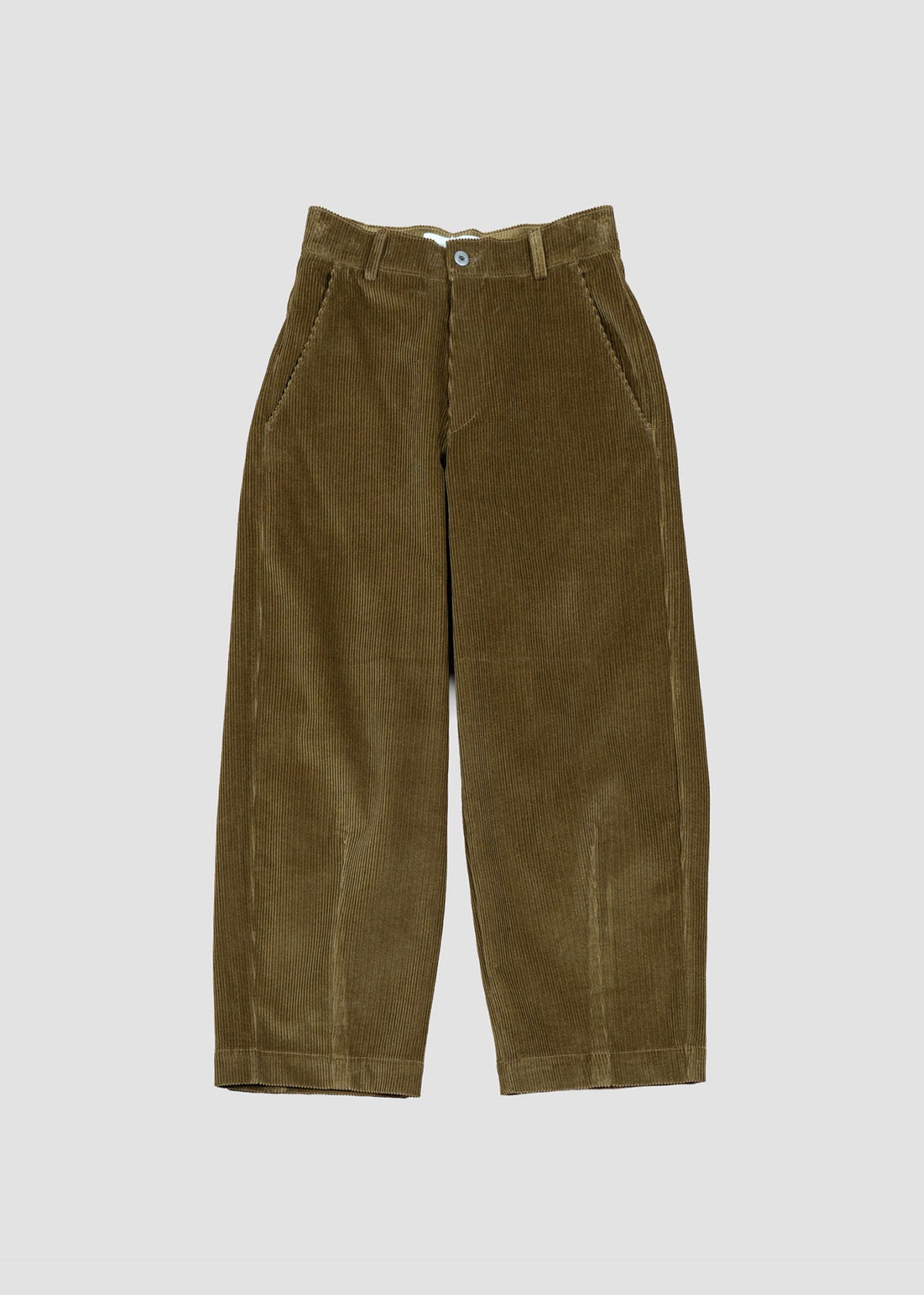 Emin and Paul Olive Structured Corduroy Trousers
