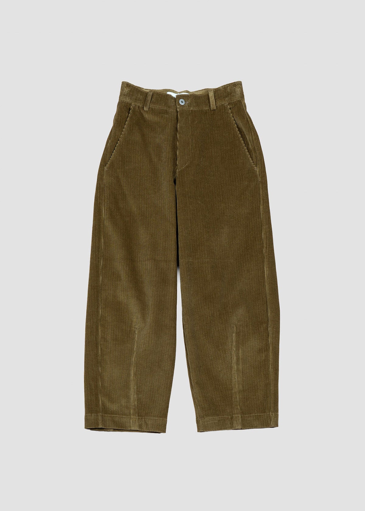 Emin and Paul Olive Structured Corduroy Trousers