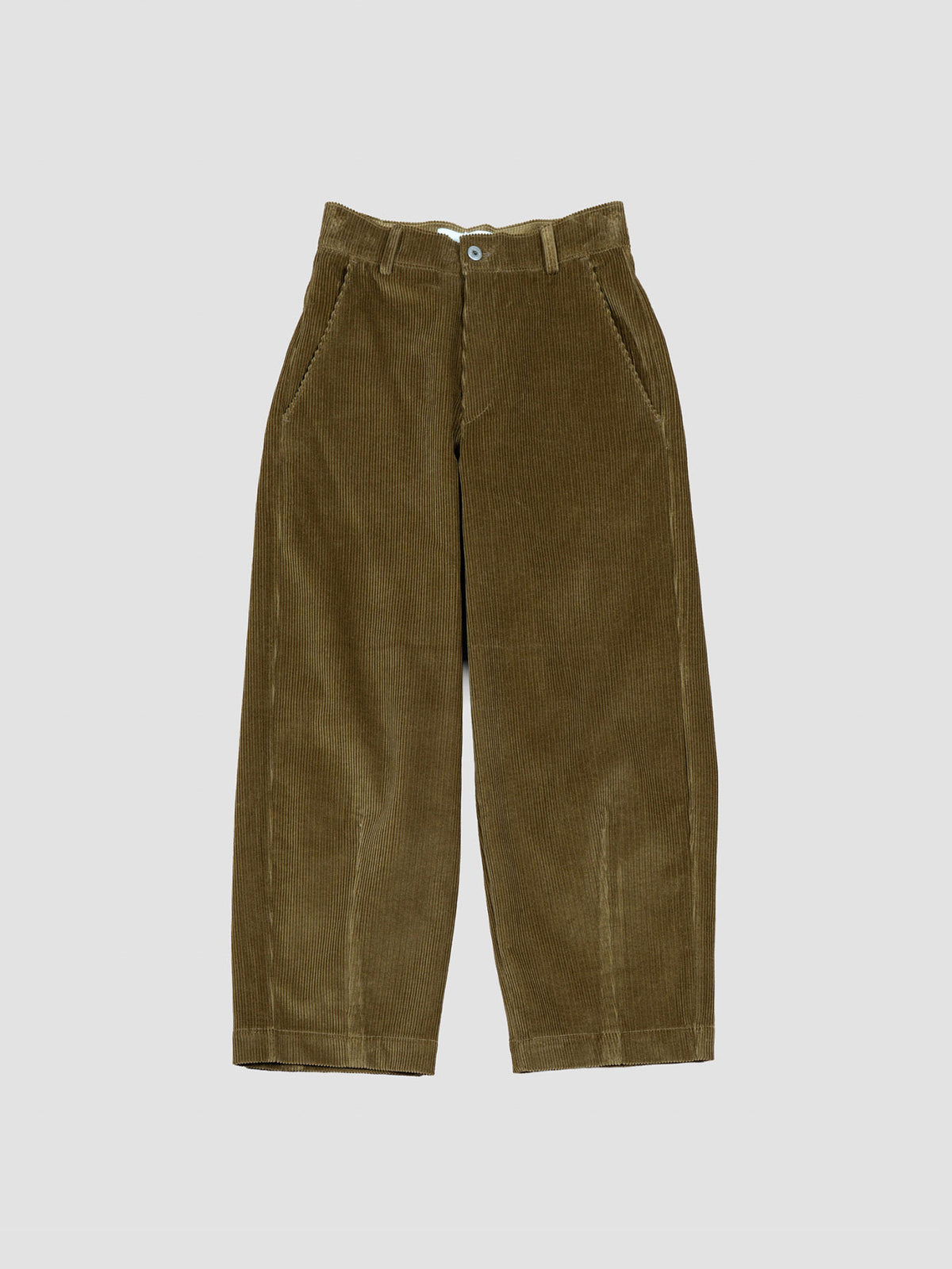 Emin and Paul Olive Structured Corduroy Trousers