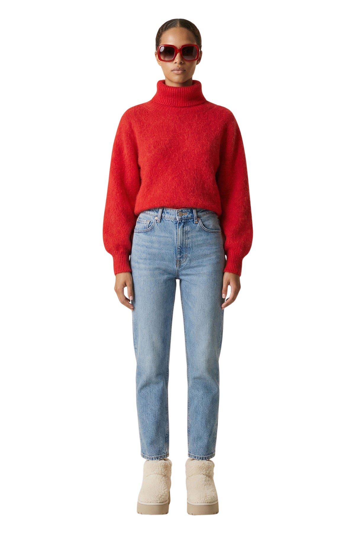 American Dreams Piro Rollneck Long Sleeves - Lipstick Red
