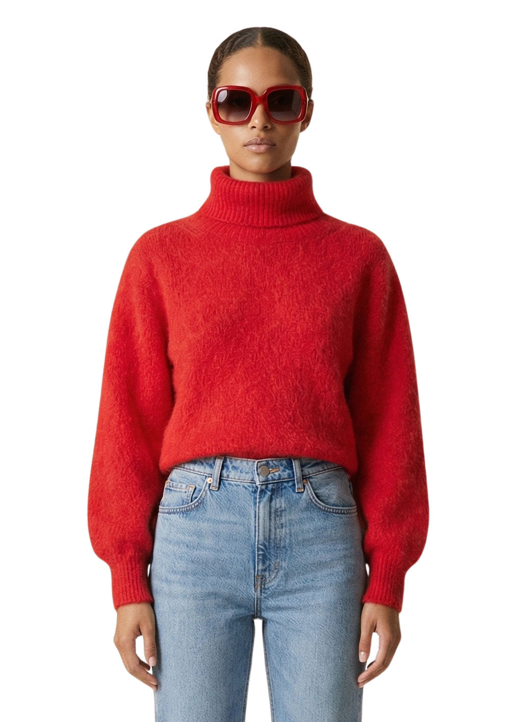 American Dreams Piro Rollneck Long Sleeves - Lipstick Red