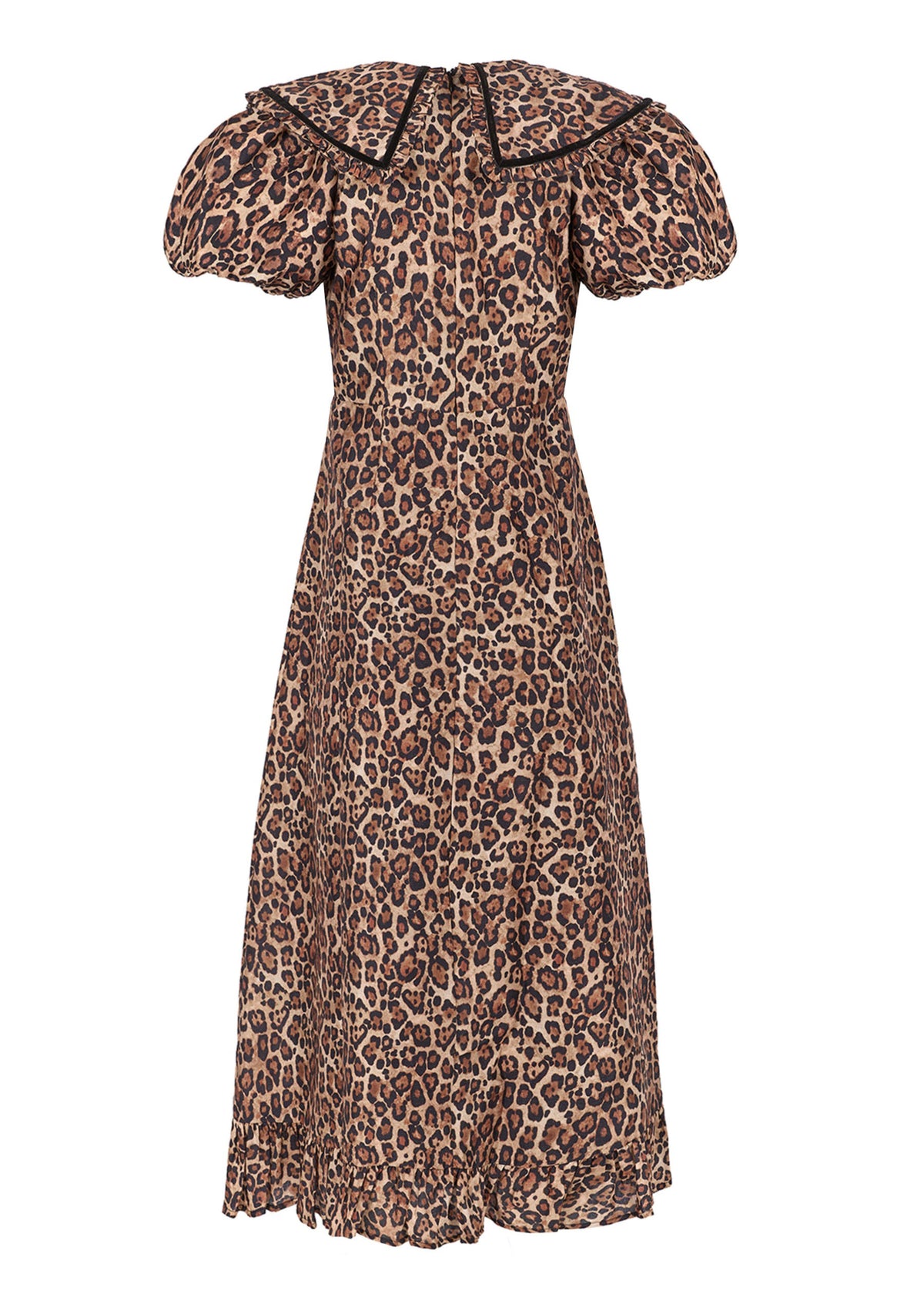 Queens of Archive Back view, wide piped collar, centre-back zip and fitted waist seam