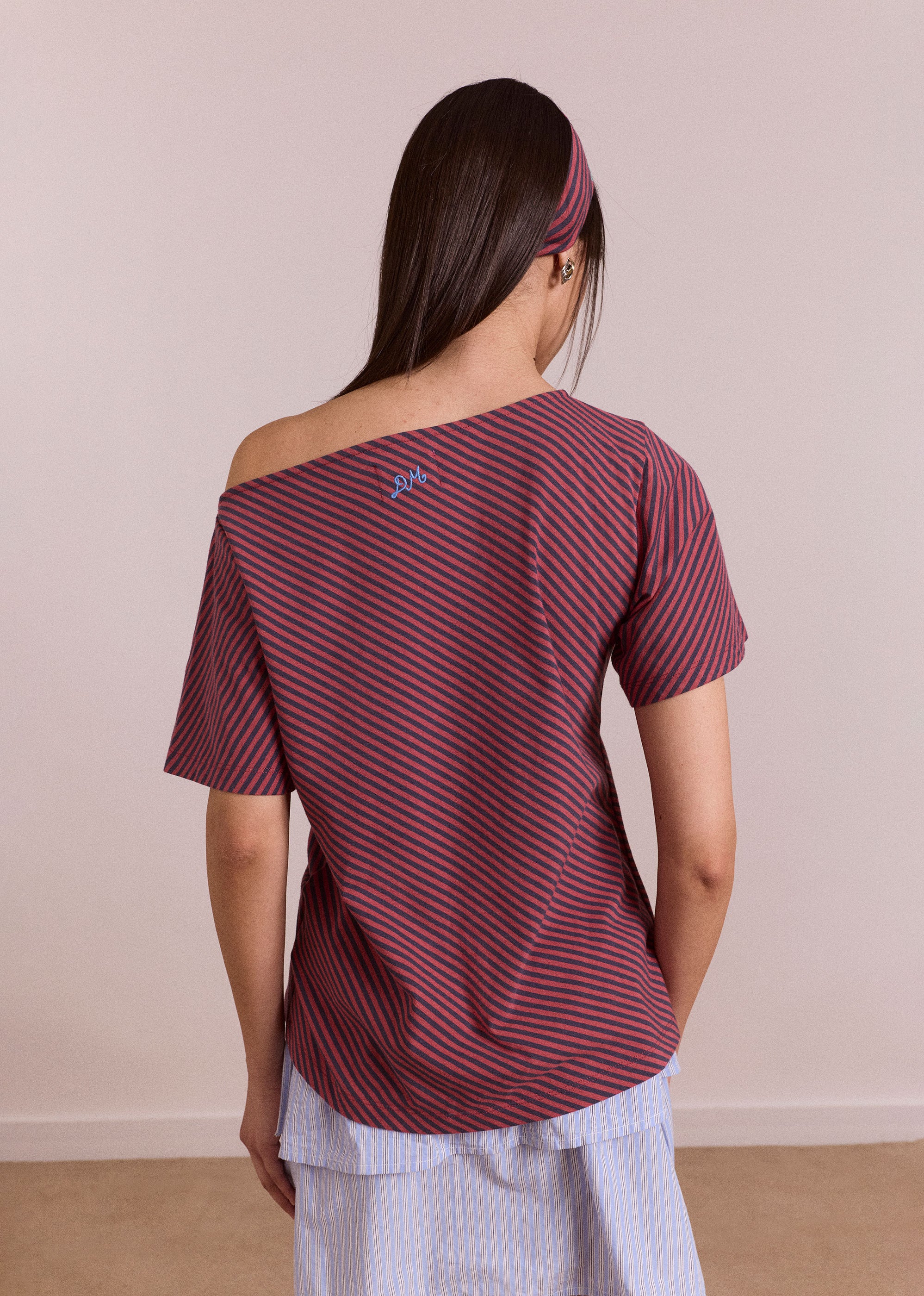 Damson Madder Reece Tee - Red Stripe