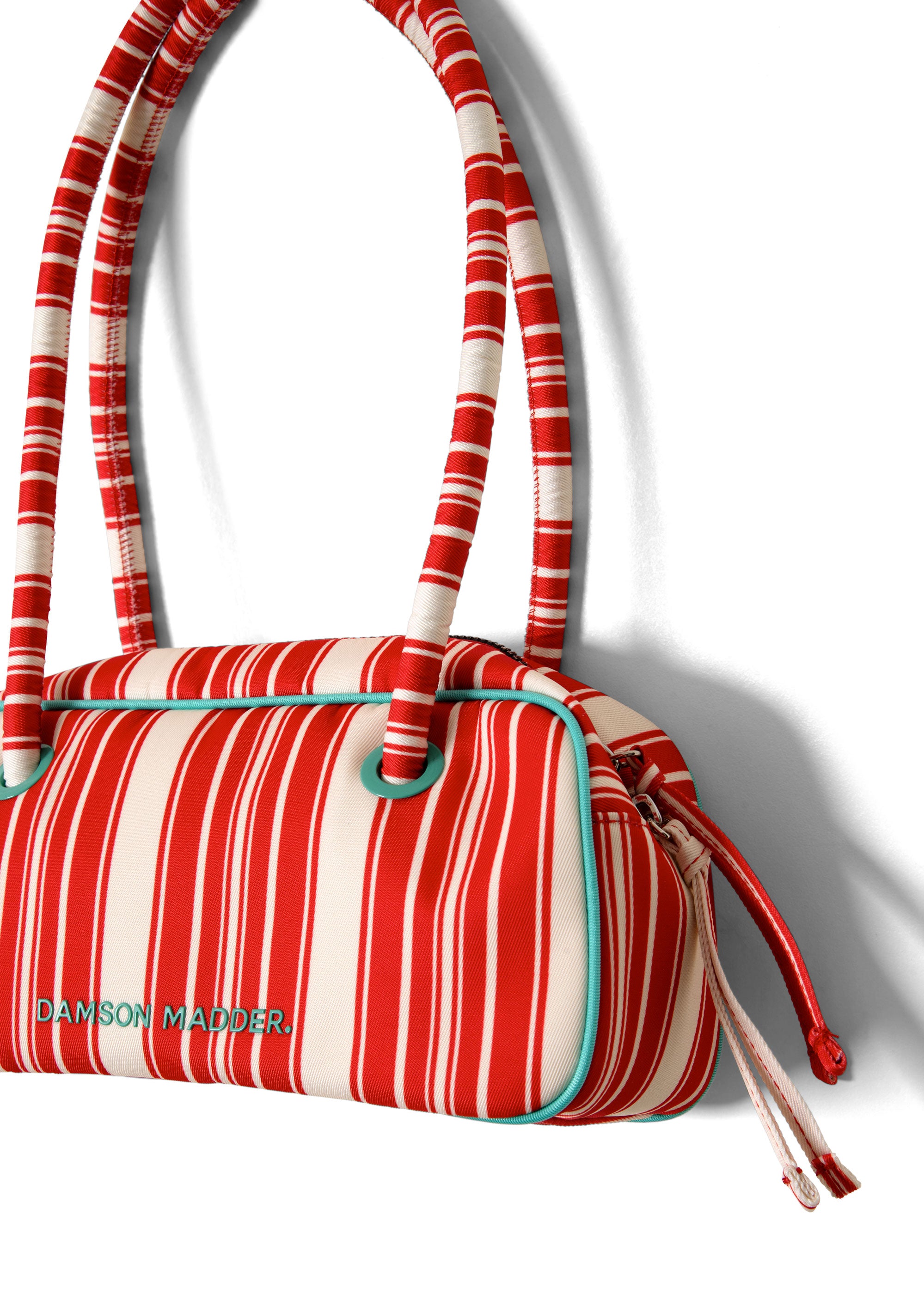 Damson Madder Renne Bowler Bag - Cherry Deck Chair Stripe