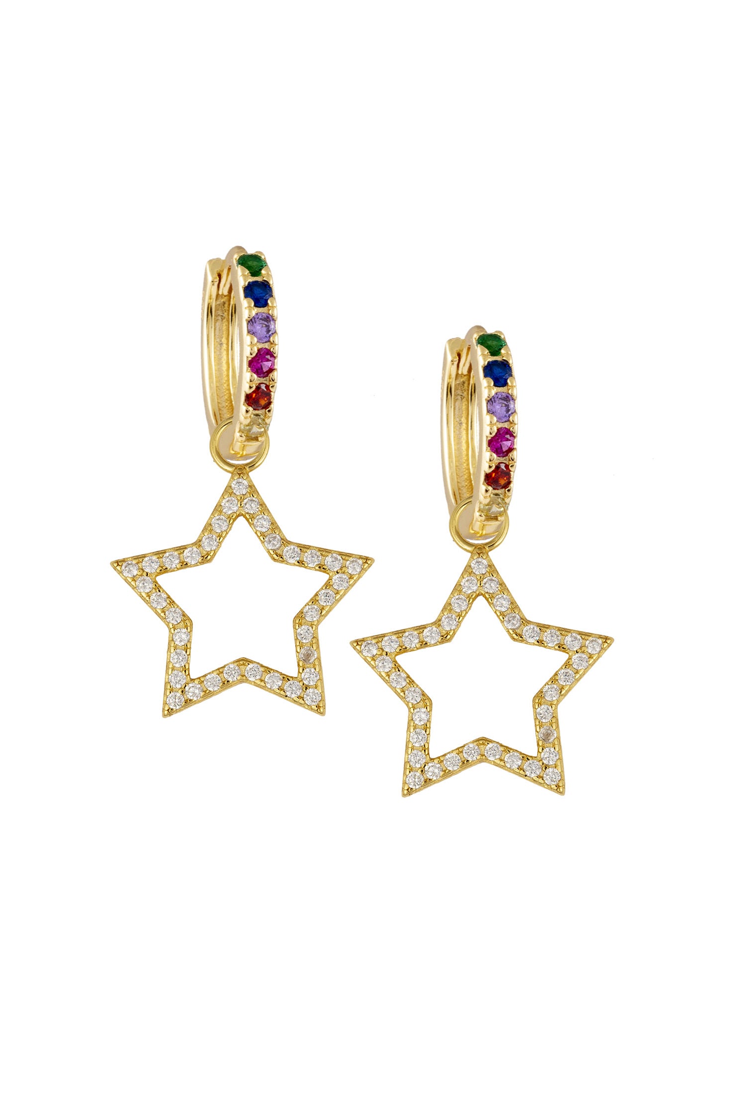 Atelier18 Rainbow Midi Hoops with Astra Star Charms