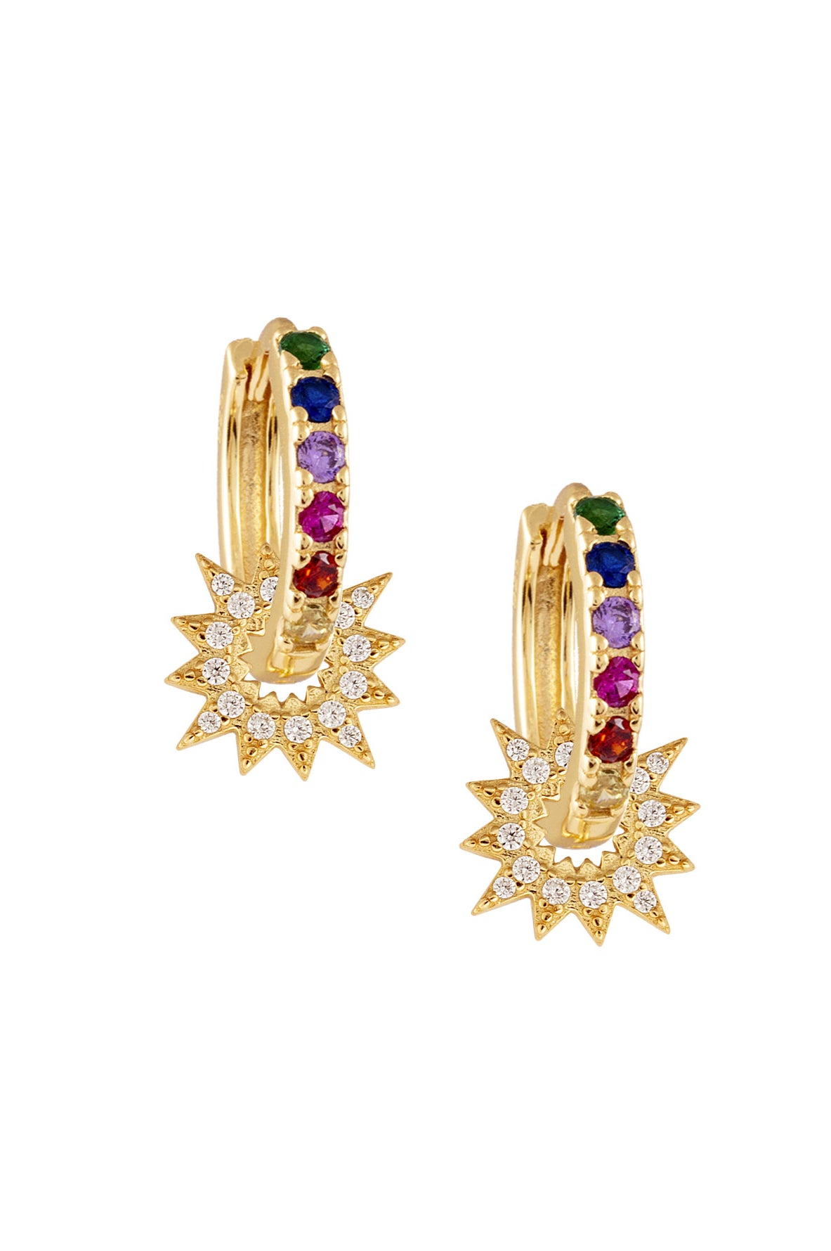 Atelier18 Rainbow Midi Hoops with Antares Charms