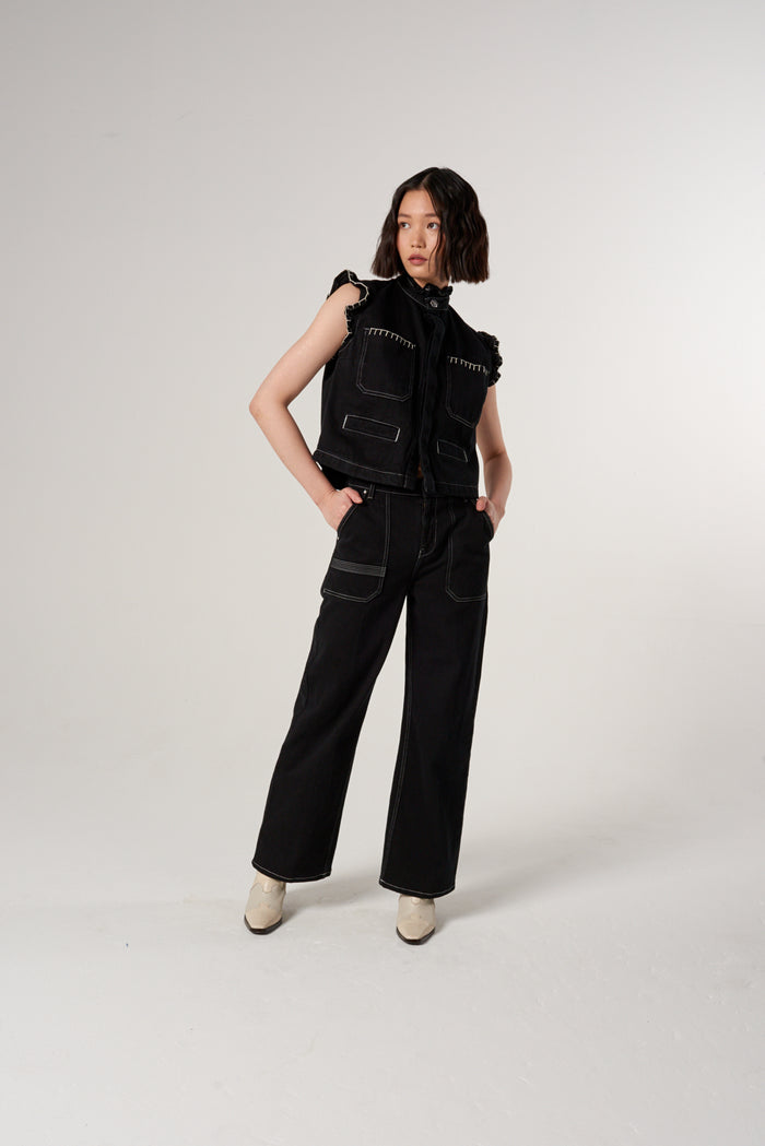 Seventy + Mochi - Elodie Full Length Jean - Black Denim