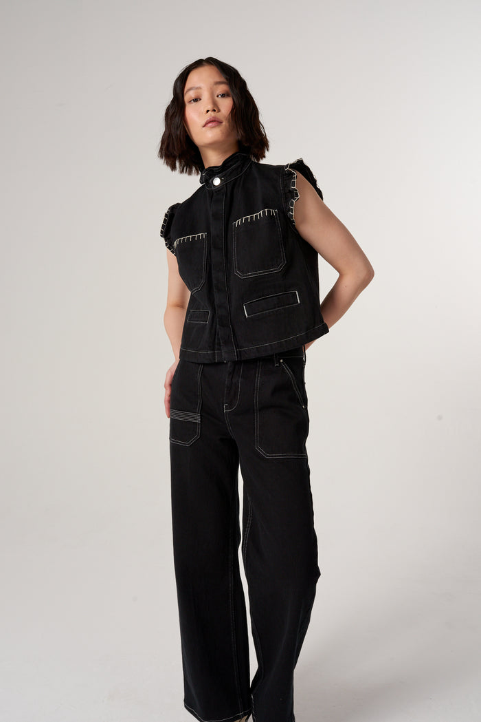 Seventy + Mochi - Elodie Full Length Jean - Black Denim