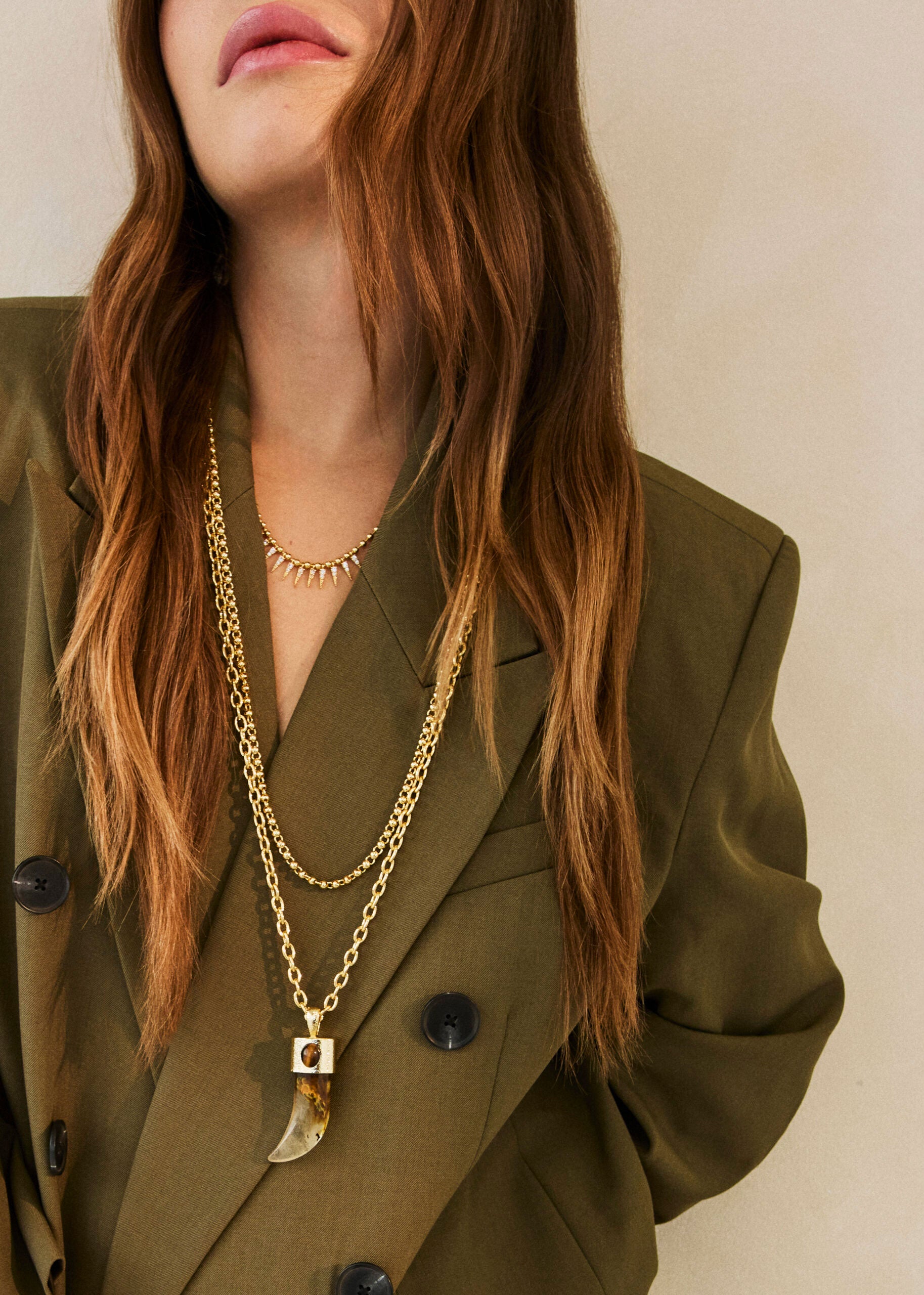 Talis Chains Cubic Zirconia Spike Drop Necklace