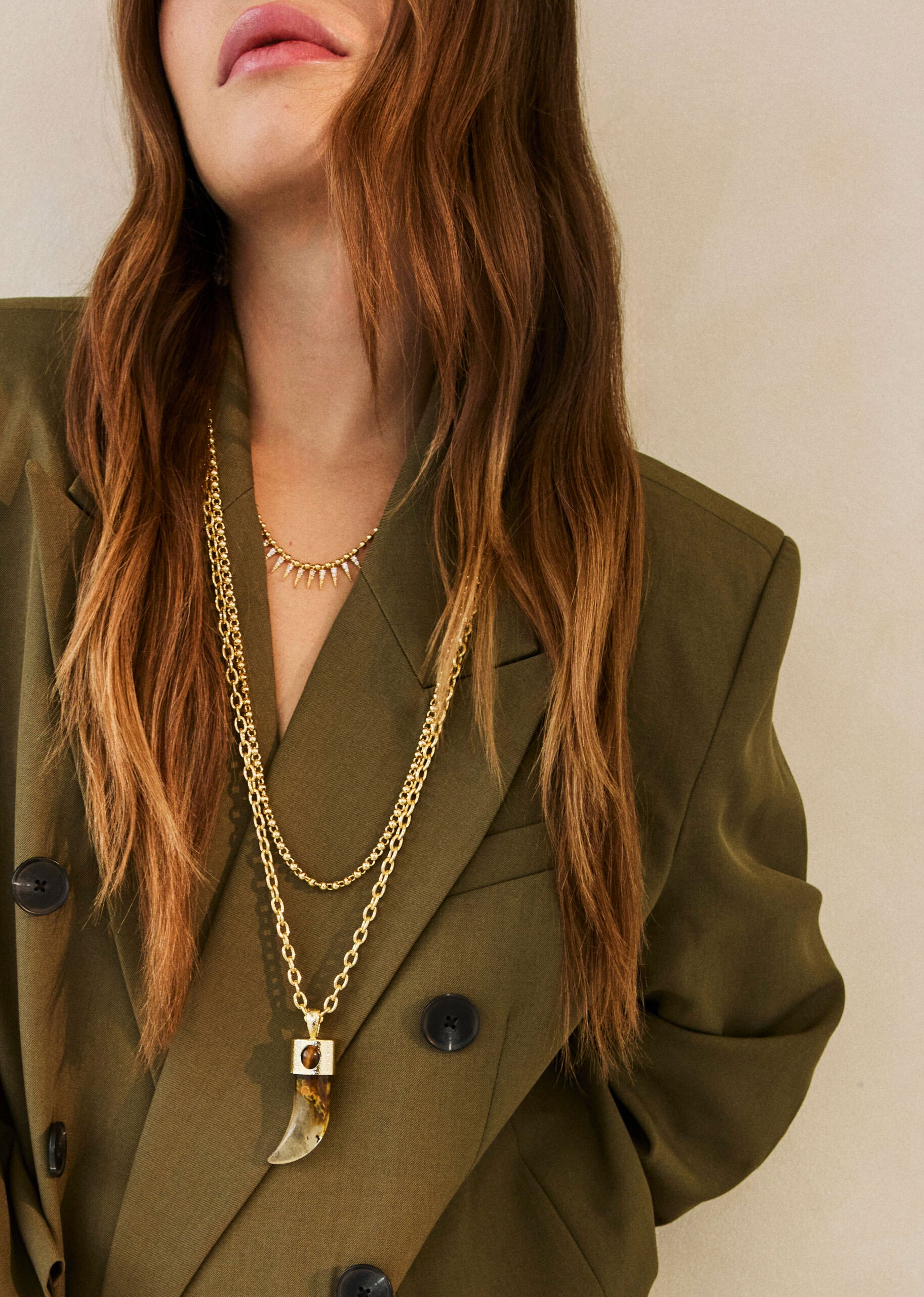 Talis Chains Cubic Zirconia Spike Drop Necklace