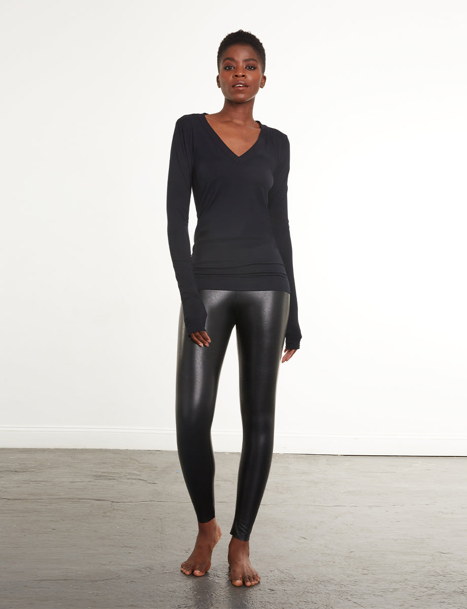 Commando - Faux Leather Leggings - Black