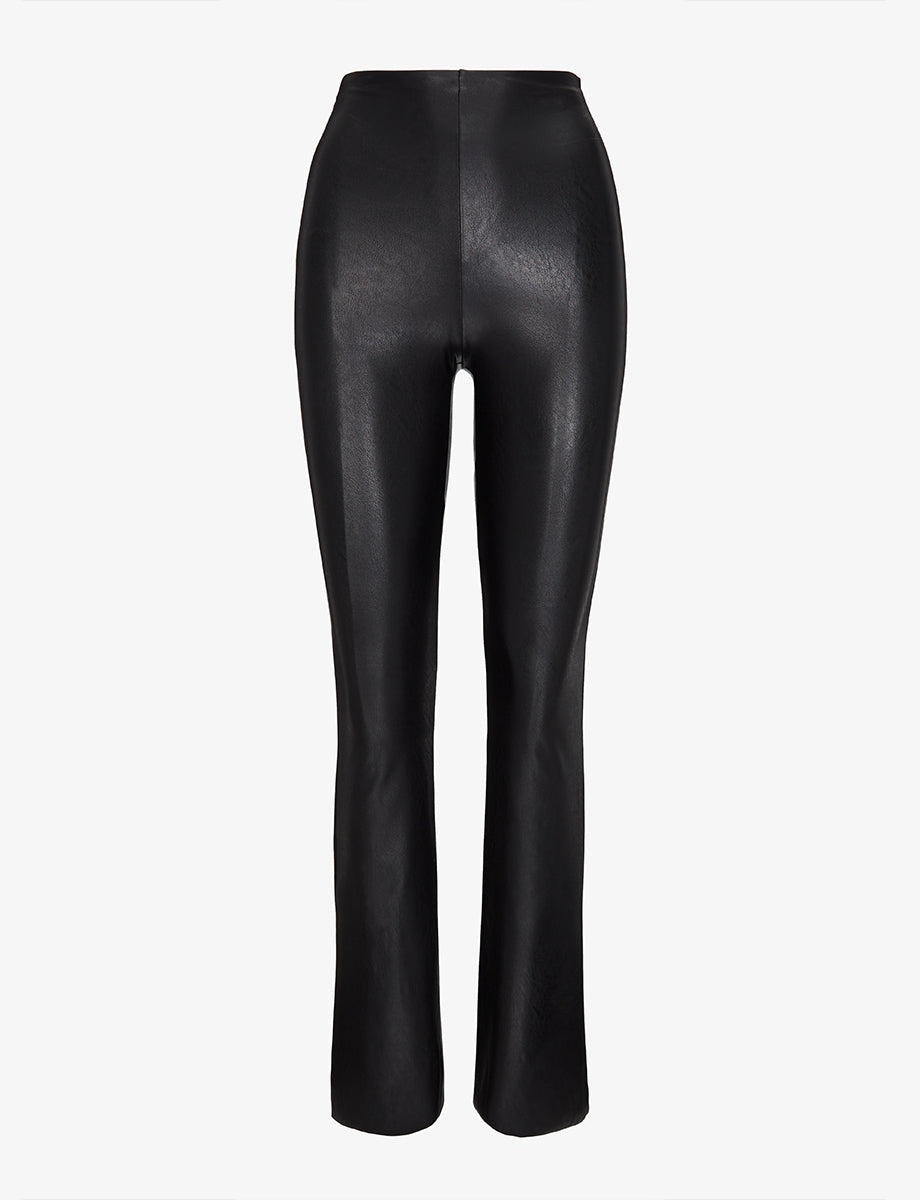 Commando - Faux Leather Flared Leggings - Black