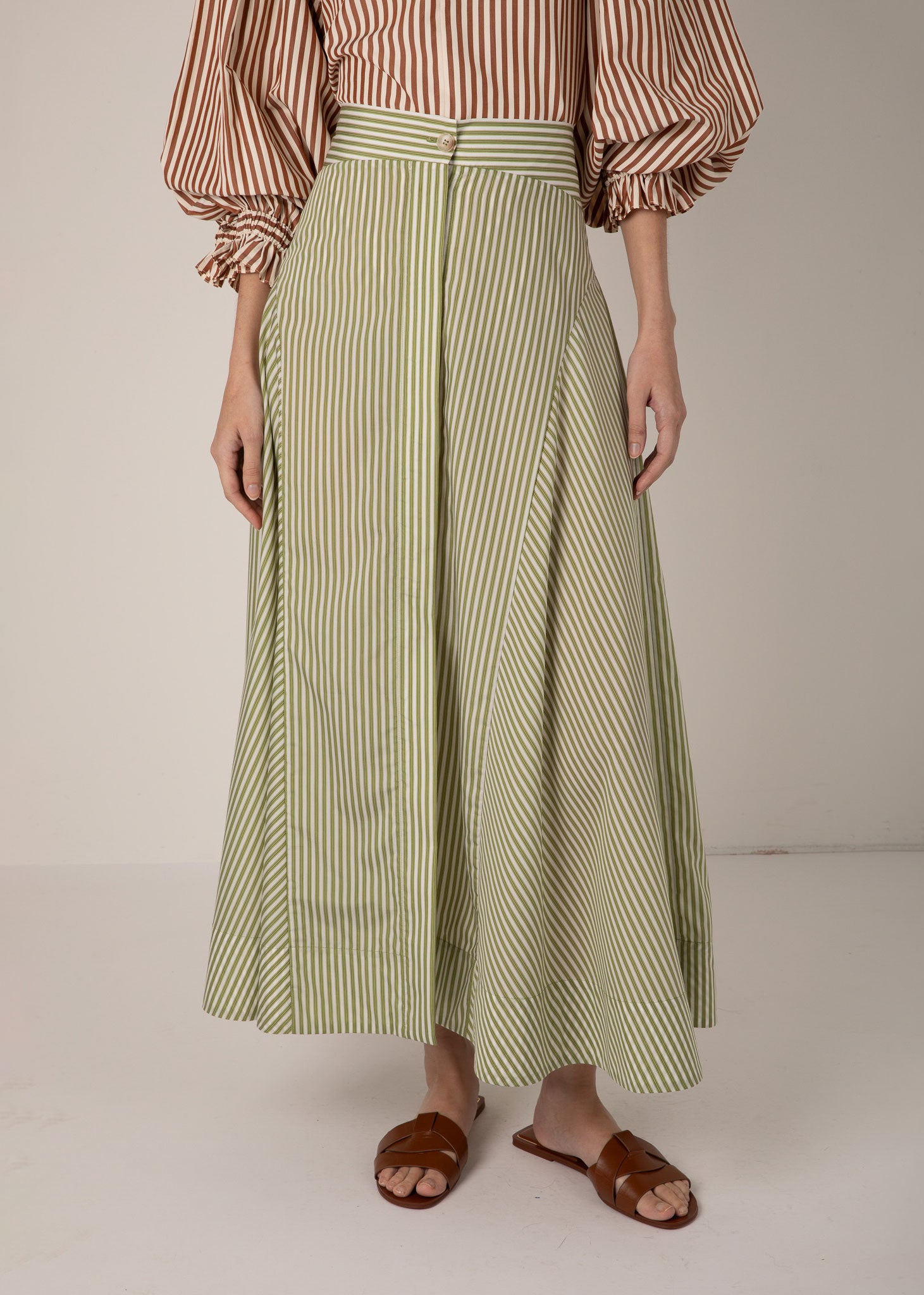 VI.VE.RE Fleur Stripe Skirt