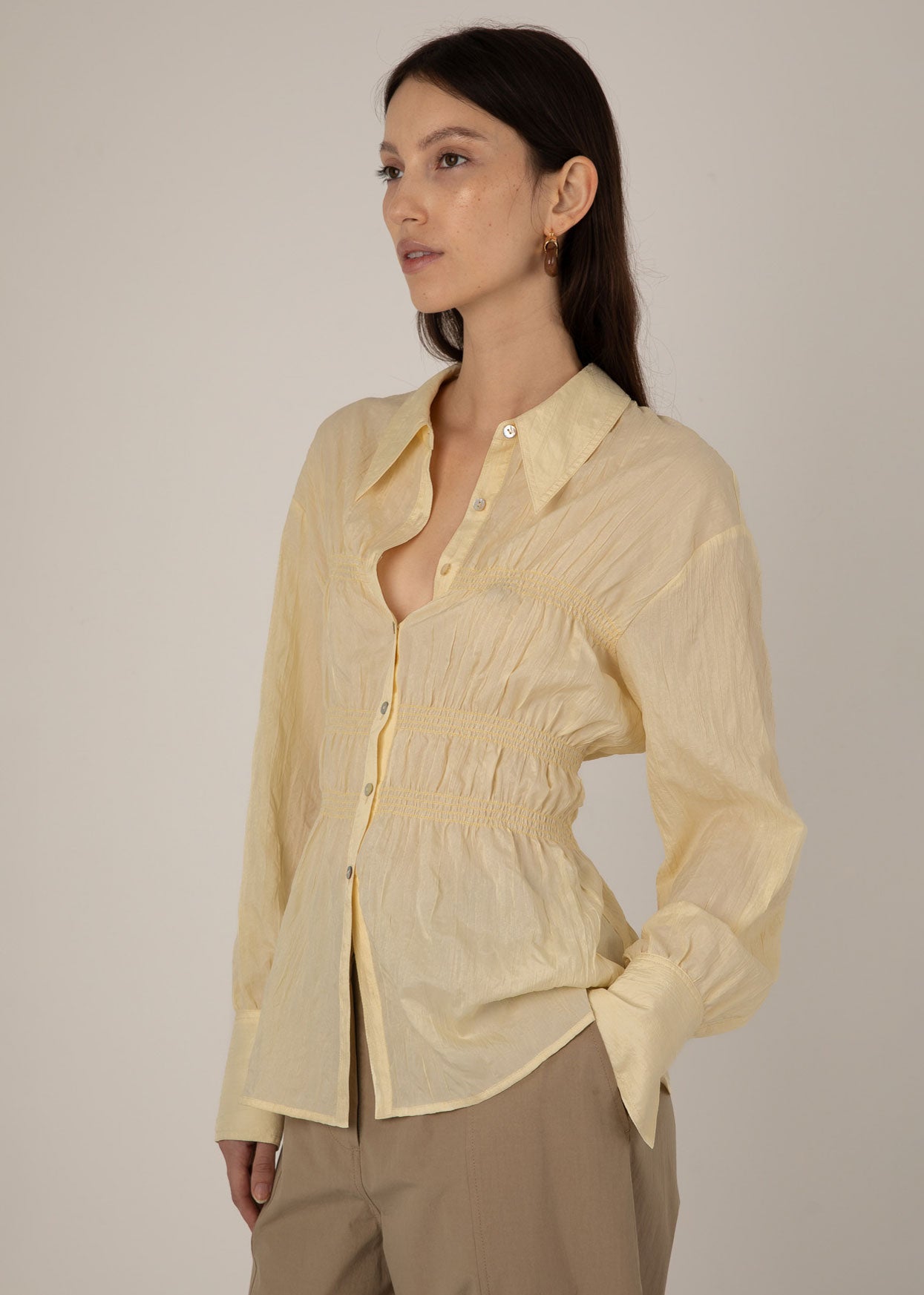 VI.VE.RE Flavie Ruched Detail Shirt