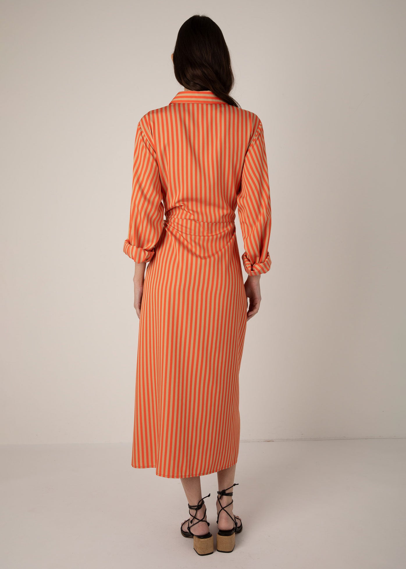 VI.VE.RE Lina Tie Front Shirt Dress