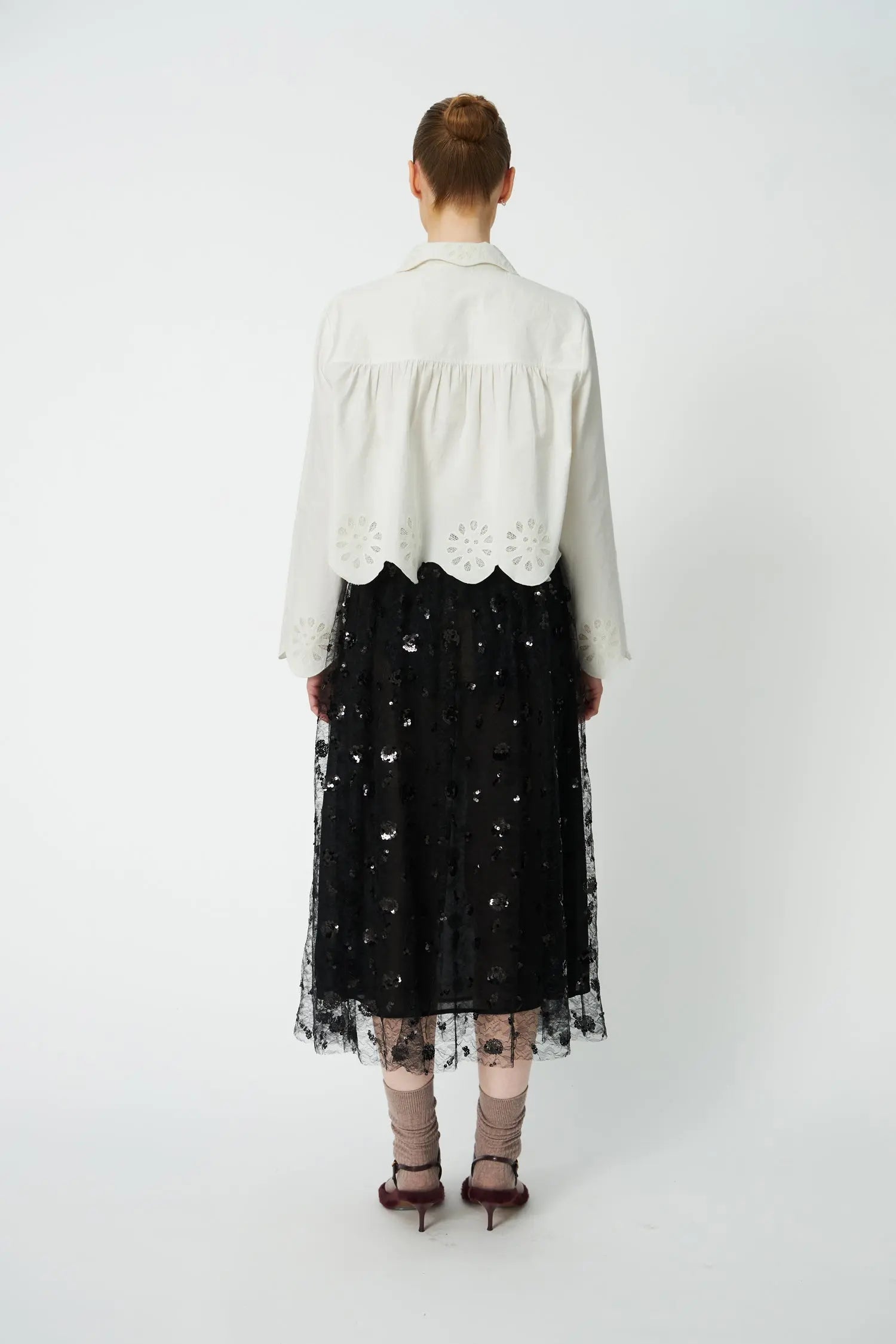 Stella Nova Sequins Mesh Skirt - Black