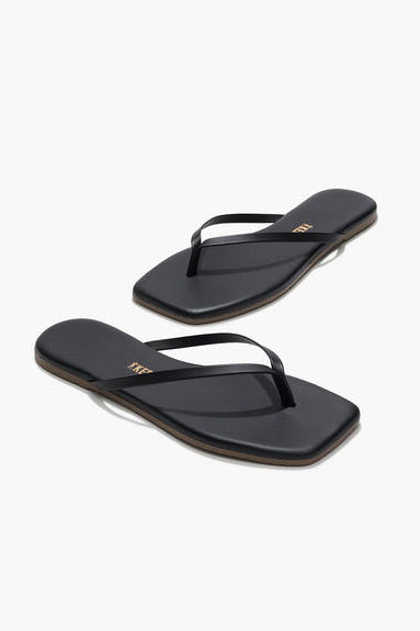 TKEES Square Toe Lily Flip Flops - Black