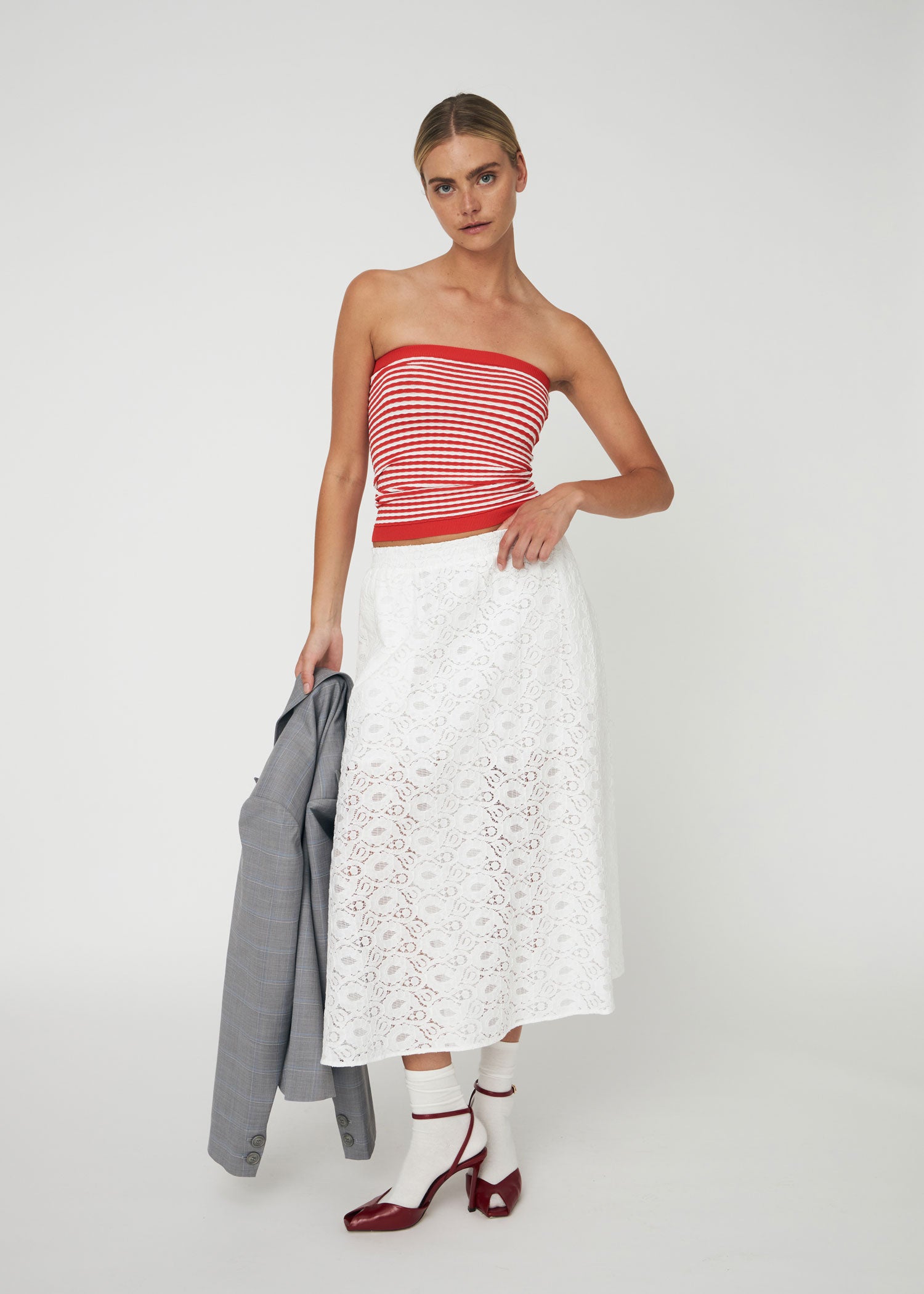 Stella Nova Cotton Lace Skirt - White