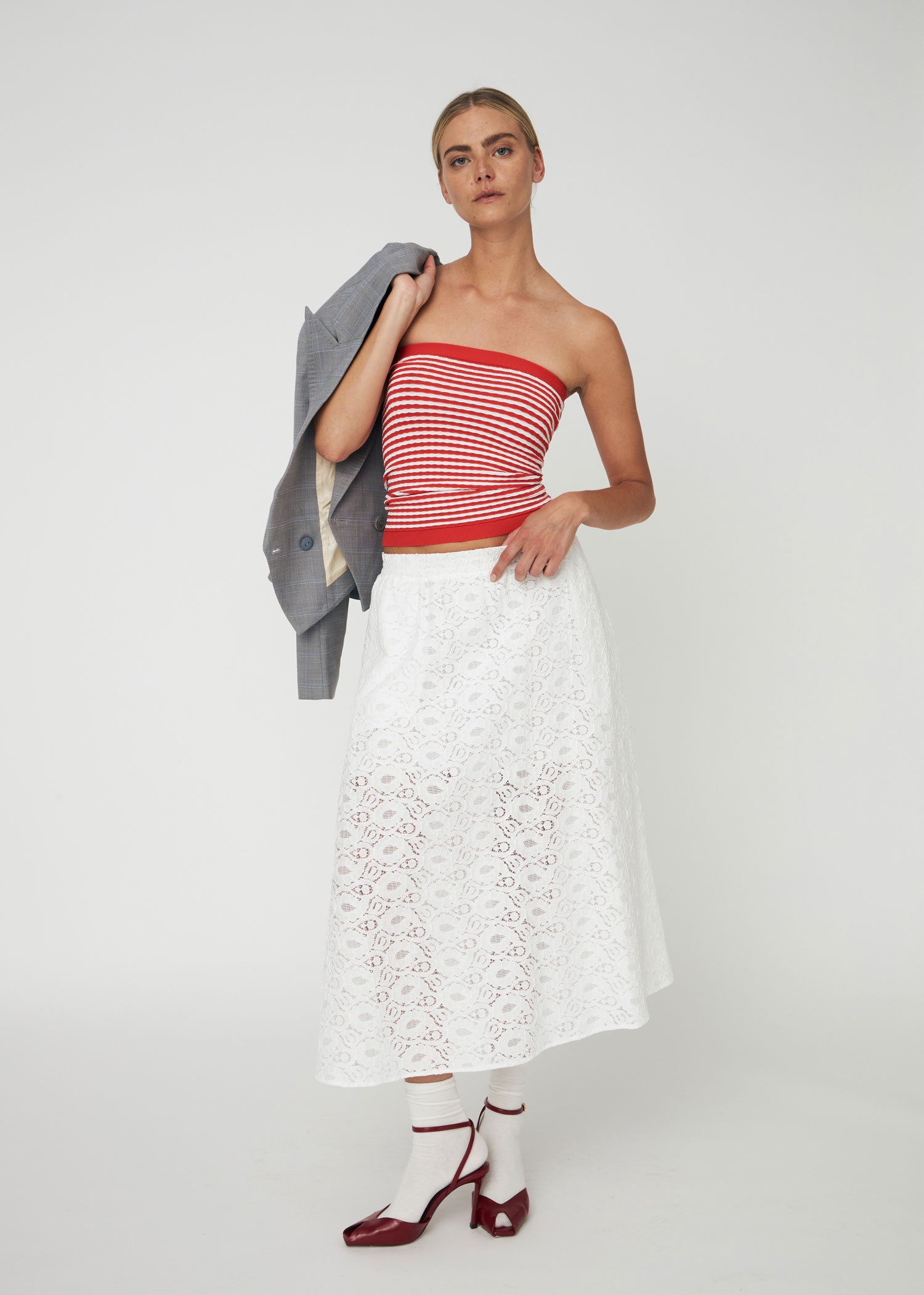 Stella Nova Cotton Lace Skirt - White