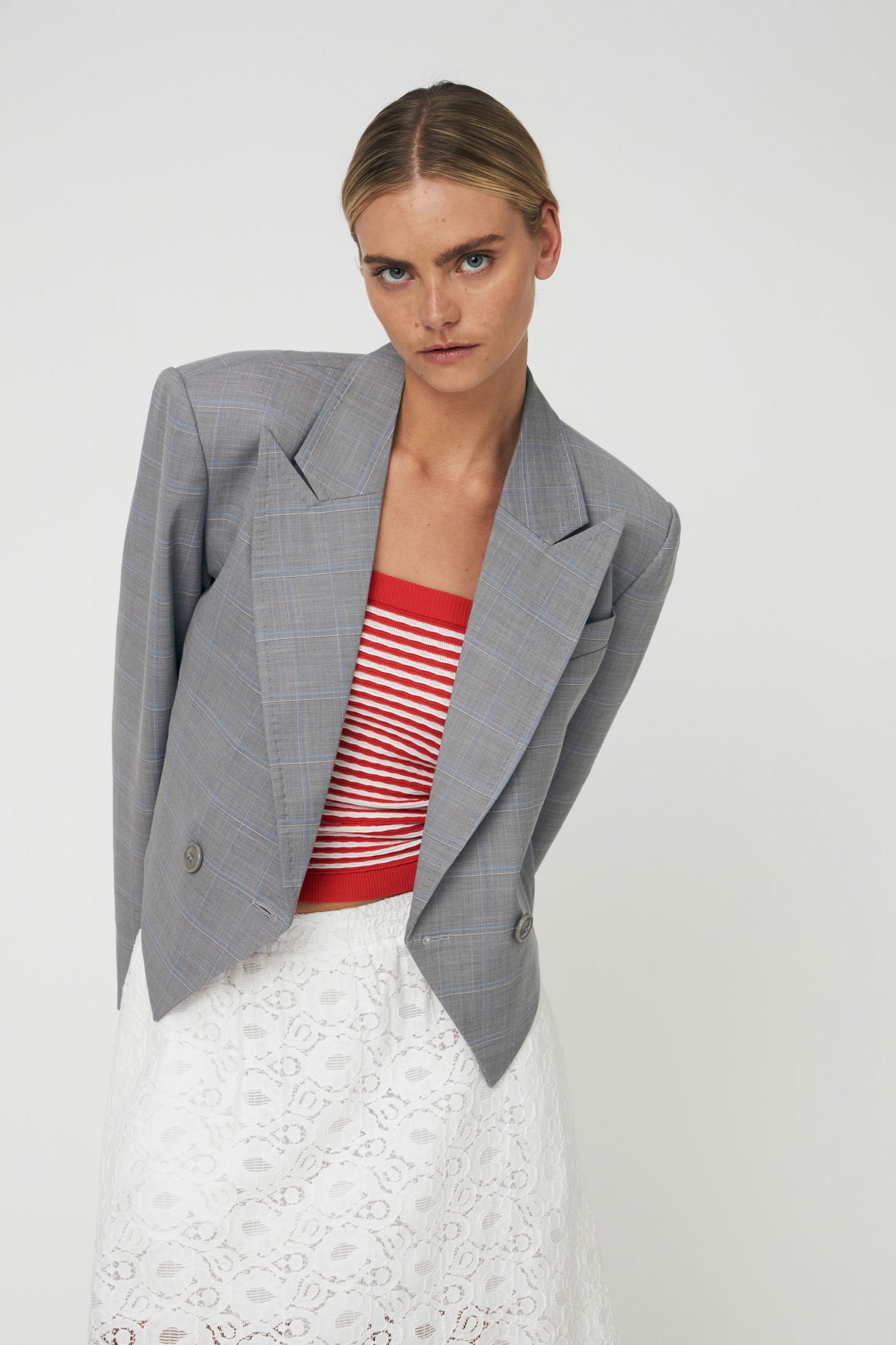 Stella Nova Knit Tube Top - Red/ Creme Stripes