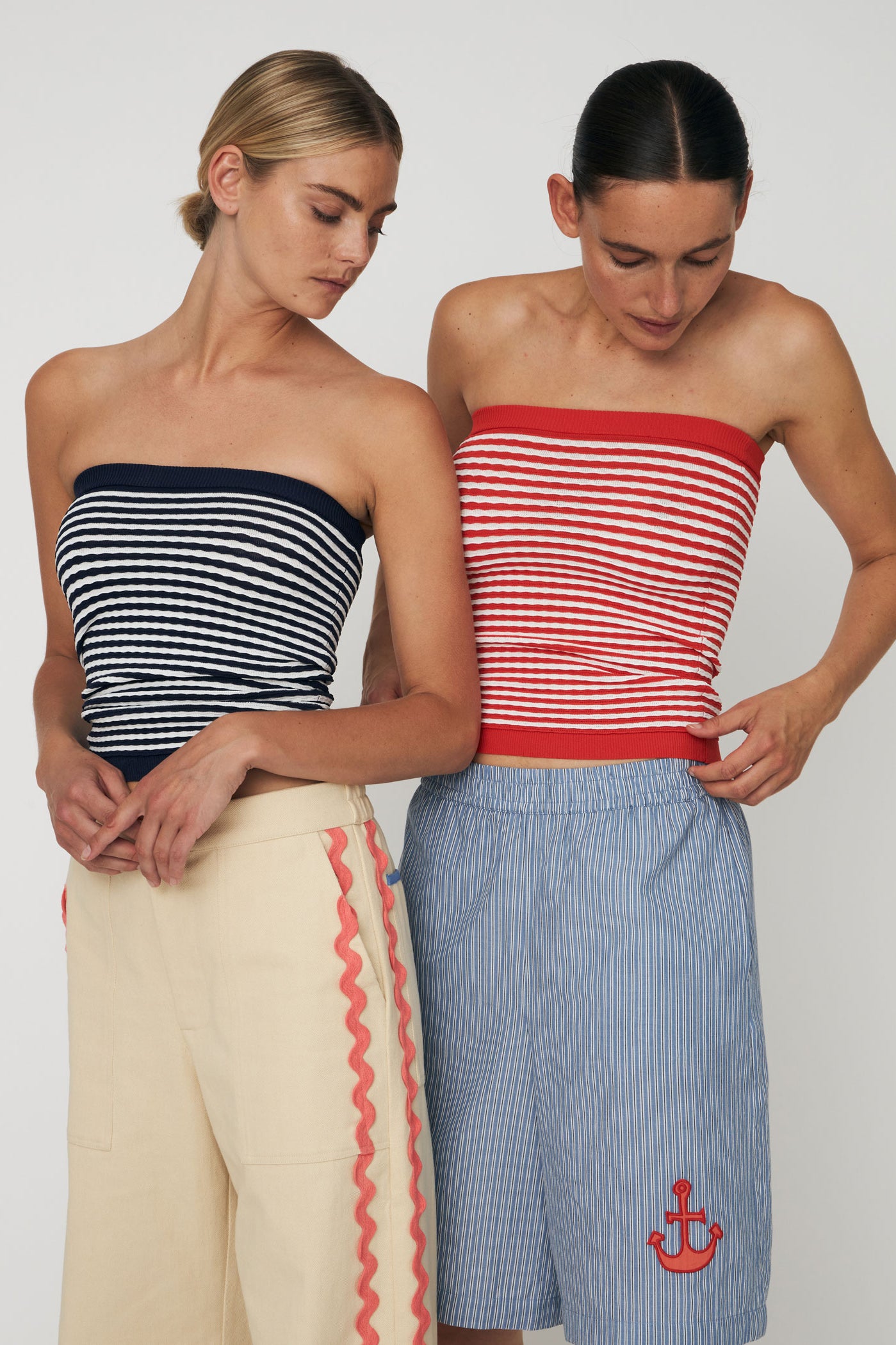 Stella Nova Knit Tube Top - Red/ Creme Stripes