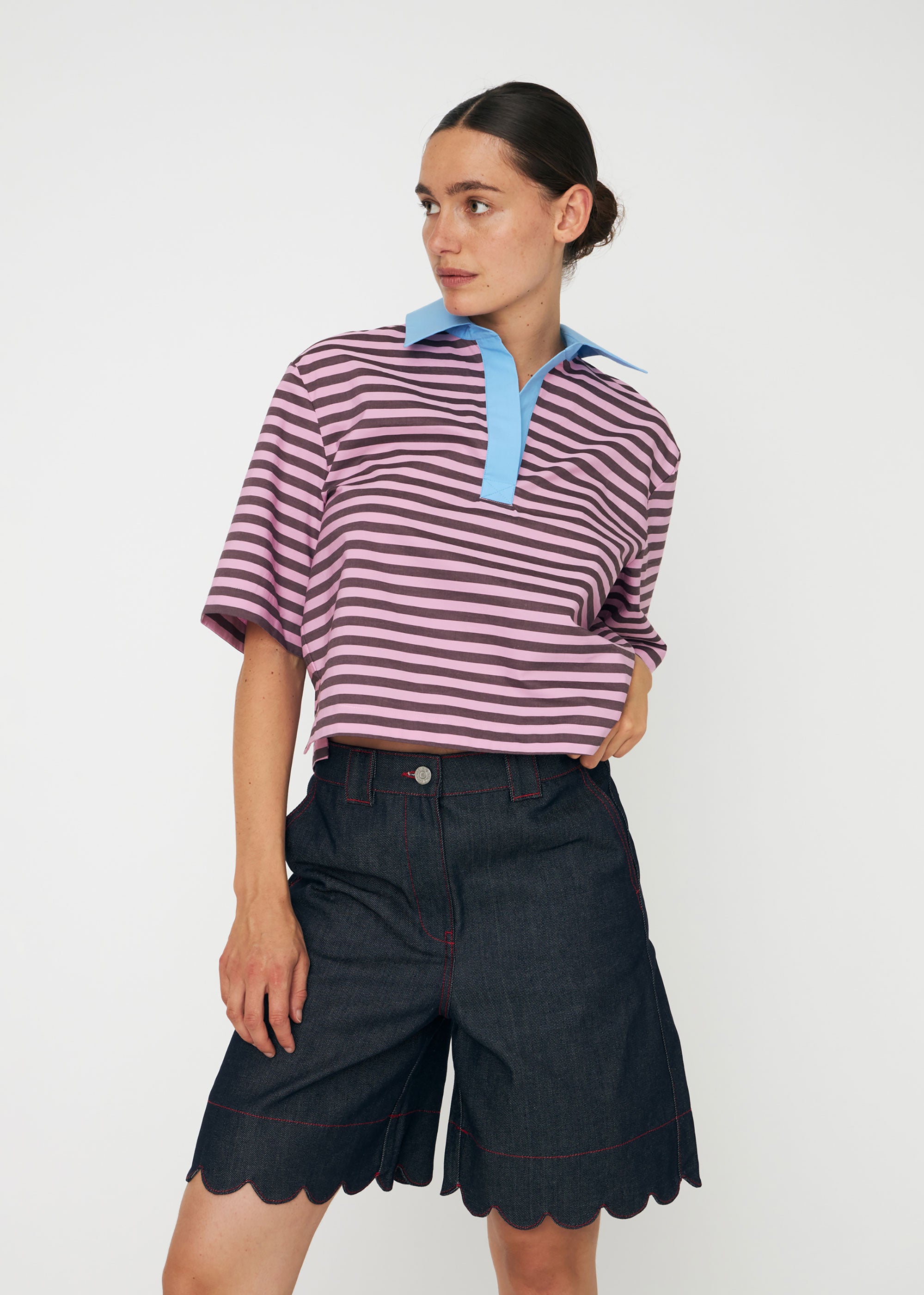 Stella Nova Striped Cotton Shirt - Purple